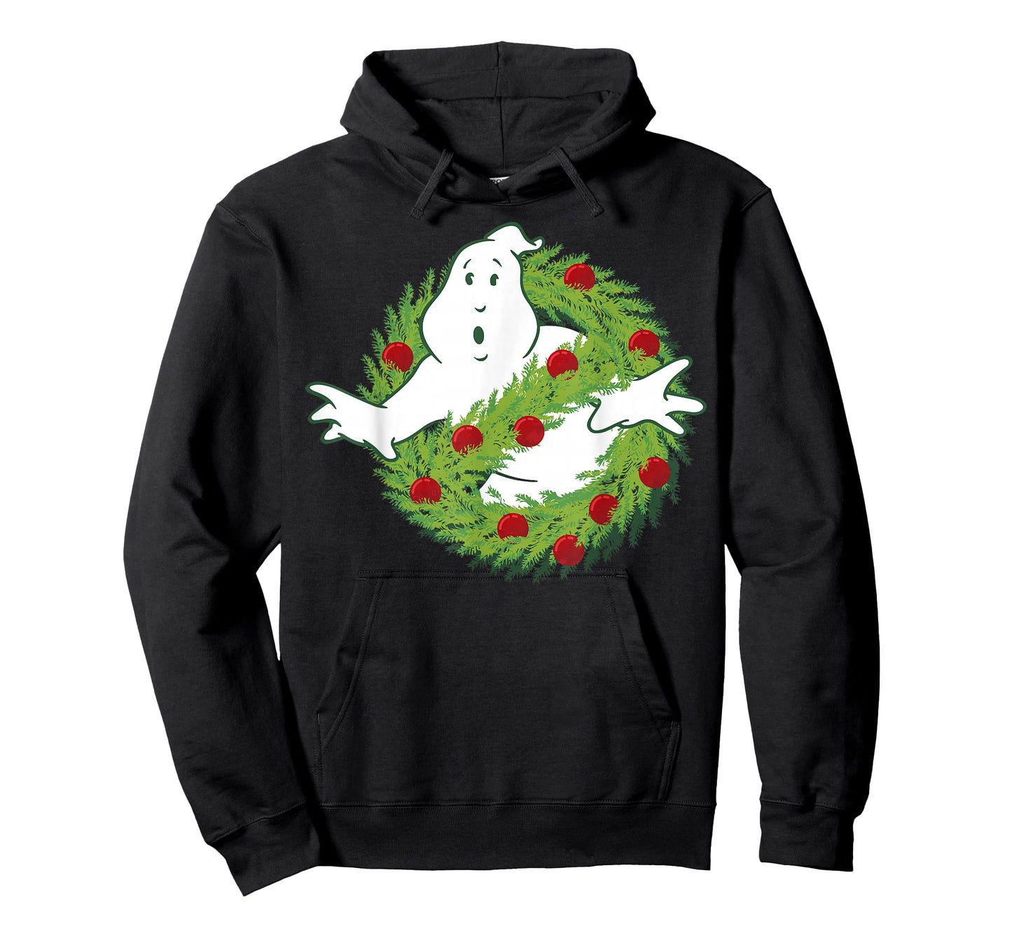 Ghostbusters Classic Logo Christmas Wreath Graphic T-Shirt T-Shirt