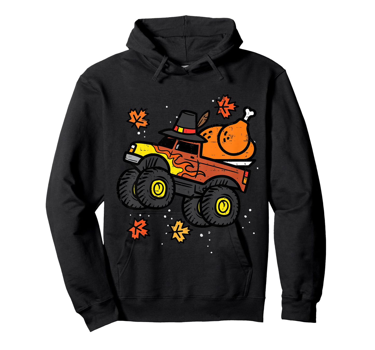 Kids Thanksgiving Monster Truck Turkey Fall Boys Kids Toddler T-Shirt