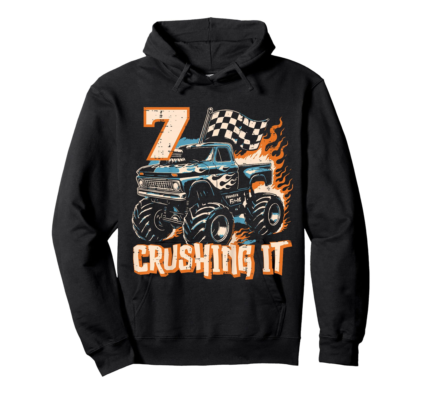 Kids 7 Crushing It Monster Truck Cool 7th Birthday Bday Boys Kids T-Shirt