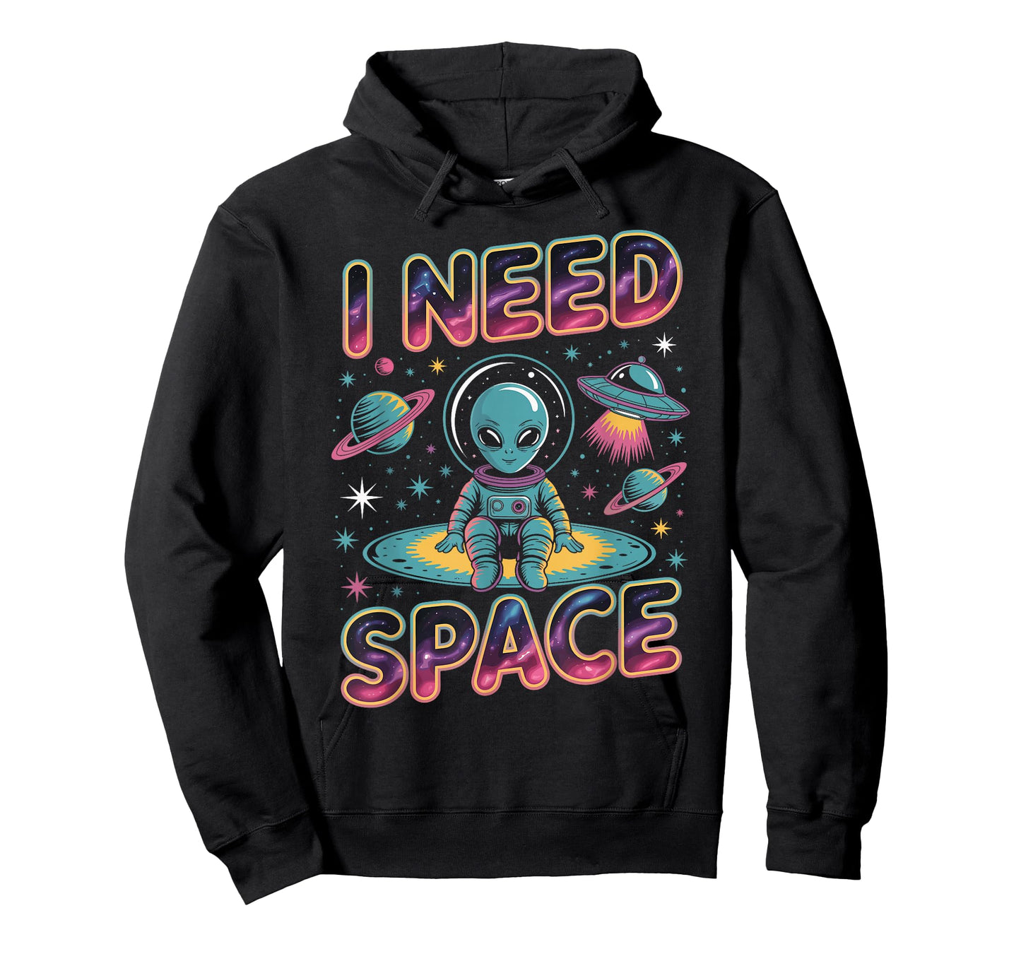 I Need Space Funny Alien Astronaut Retro Planet T-Shirt