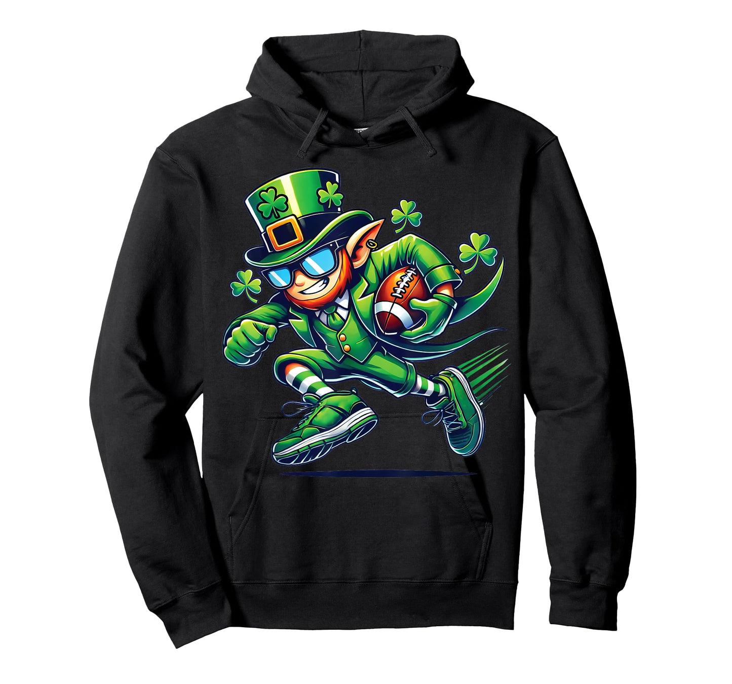 Leprechaun Playing Football Quarterback Receiver St Patricks T-Shirt