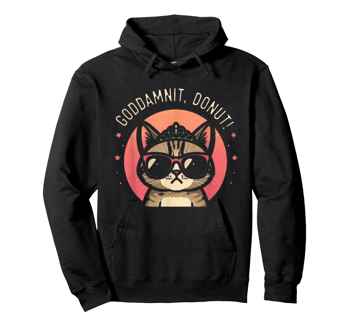 Goddammit Donut Funny Princess Cat Glasses T-Shirt