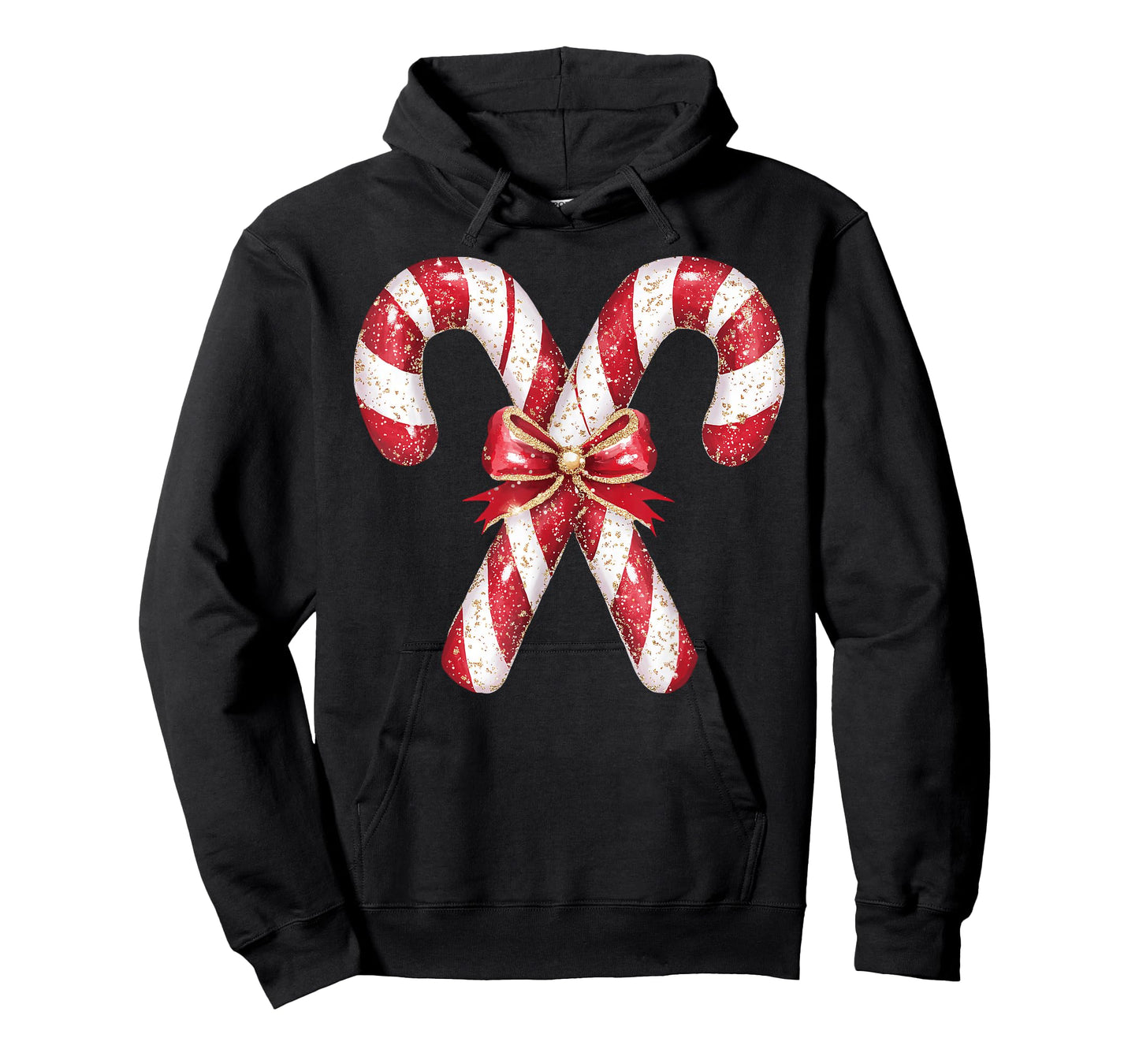 Retro Coquette Bow Candy Cane Christmas Season Girls Womens T-Shirt