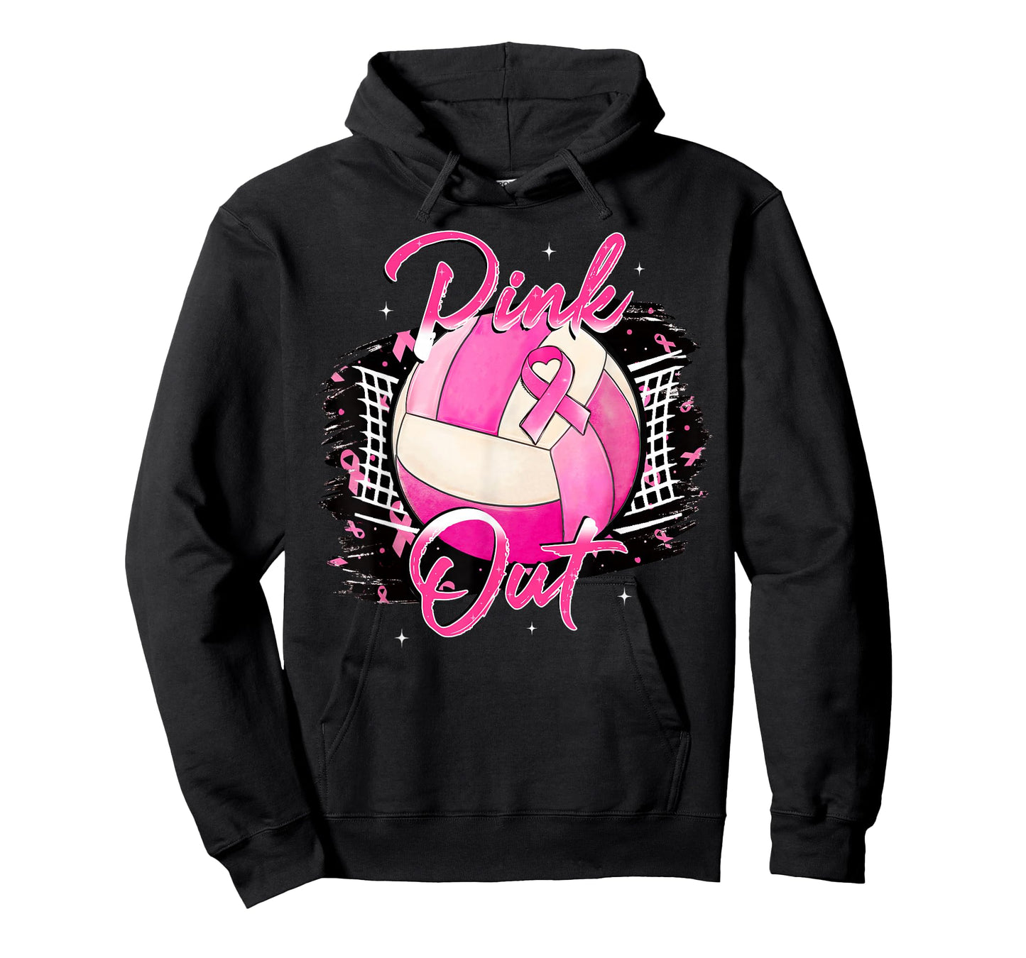 Volleyball Pink Out Breast Cancer Awareness Pink Ribbon T-Shirt