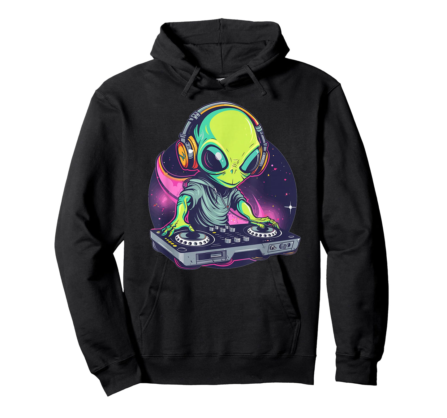 Cartoon Alien DJ T-Shirt