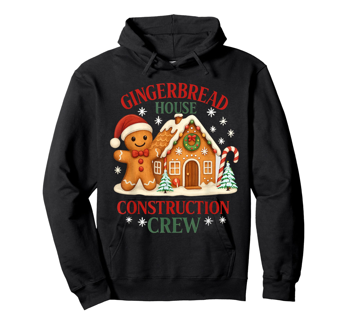 Gingerbread House Construction Crew Christmas Holiday Tee T-Shirt