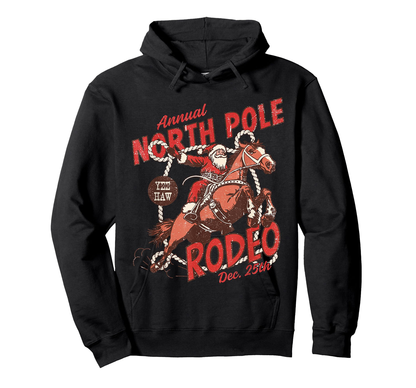 North Pole Rodeo Tee Cowboy Santa Horseback Santa Claus T-Shirt