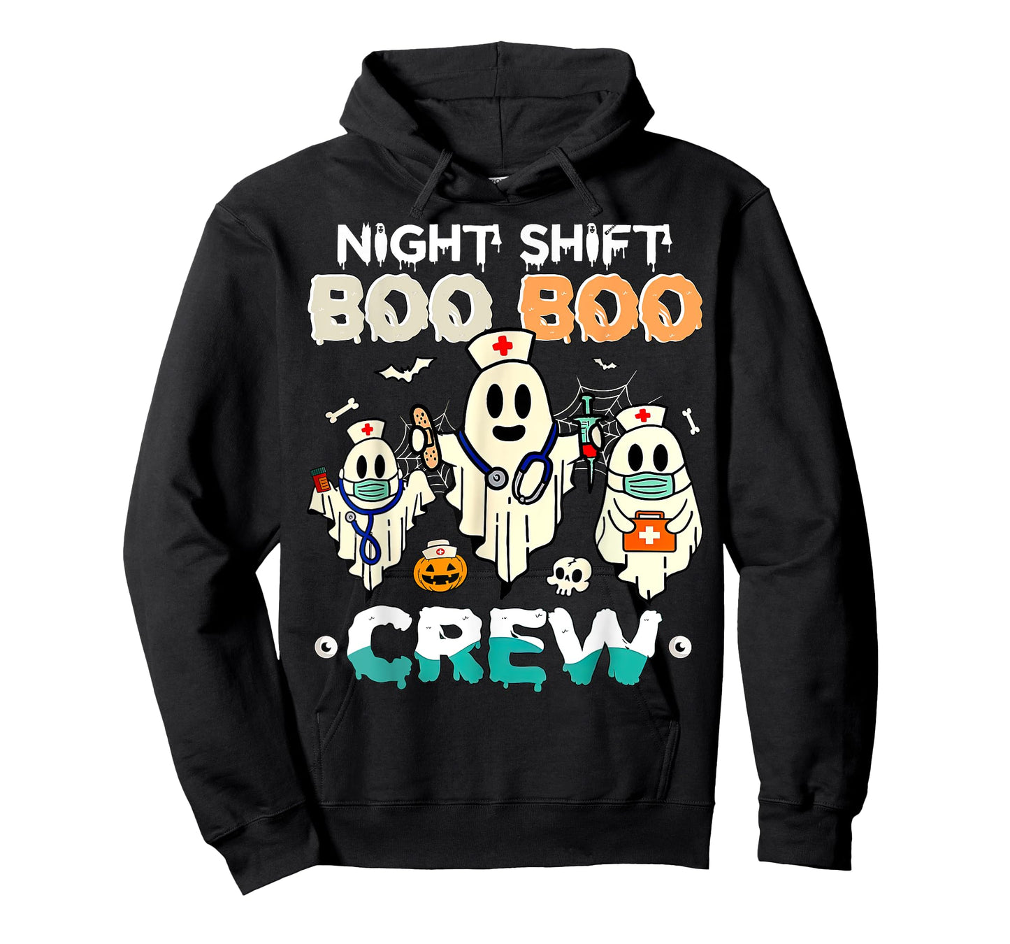 Night Shift Boo Boo Crew Nurse Ghost Halloween Nurses RN T-Shirt