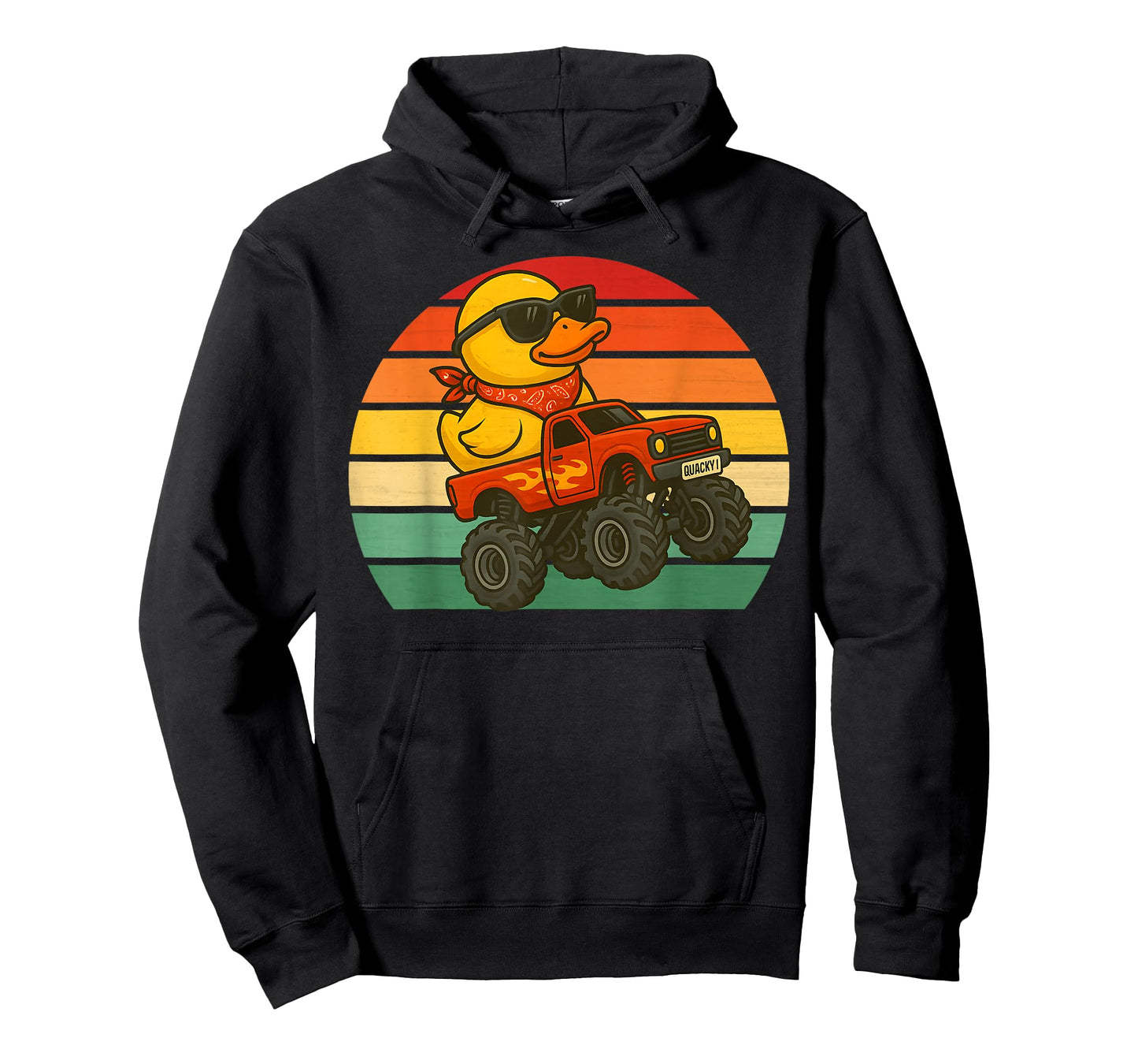 Rubber Duck Riding Monster Truck Retro Boys Rubber Ducky 70s T-Shirt