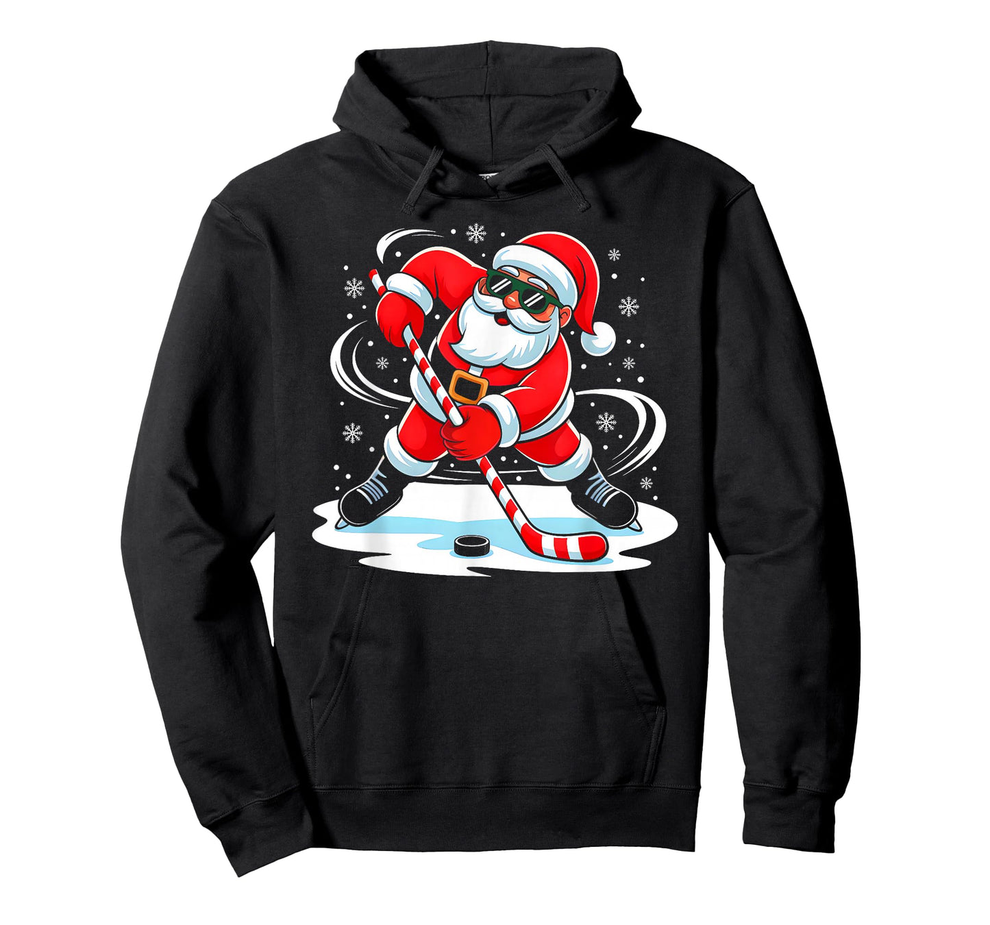 Funny Christmas Ice Hockey Santa Xmas Pajamas Men Boys Kids T-Shirt