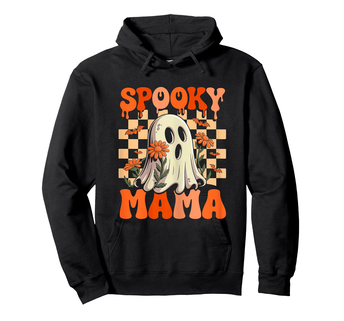 Spooky Mama Groovy Vintage Ghost Halloween Spooky Mom Mother T-Shirt