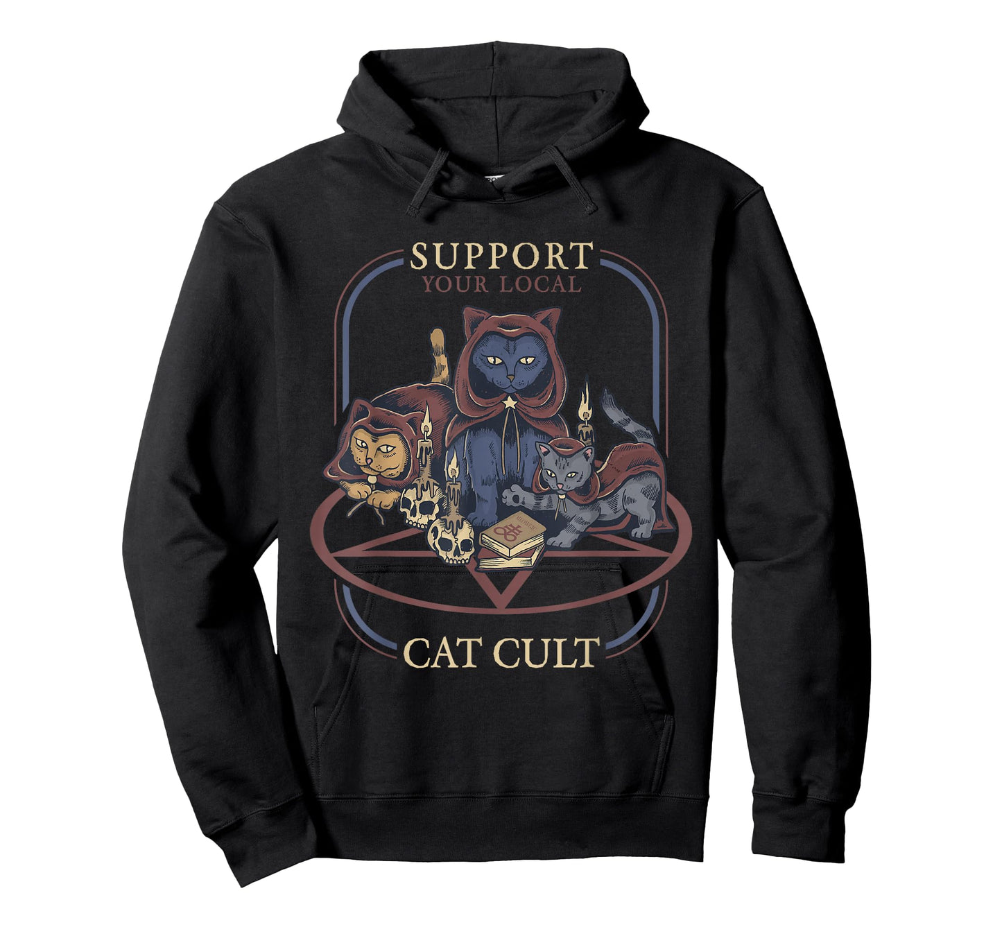 Support Your Local Cat Cult - Retro Occult T-Shirt