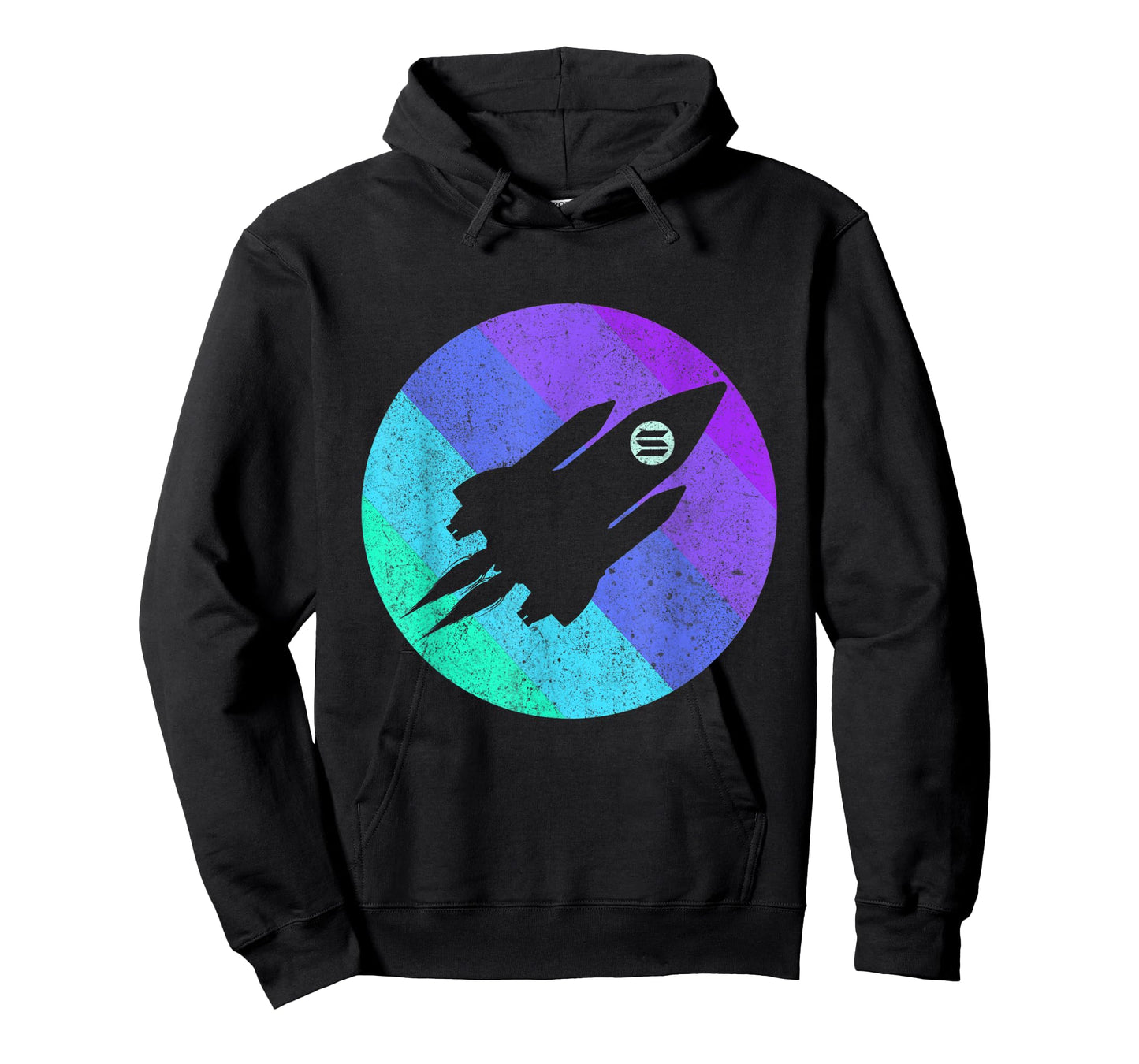Solana To The Moon SOL Crypto Coin Spaceship | Retro Solana T-Shirt