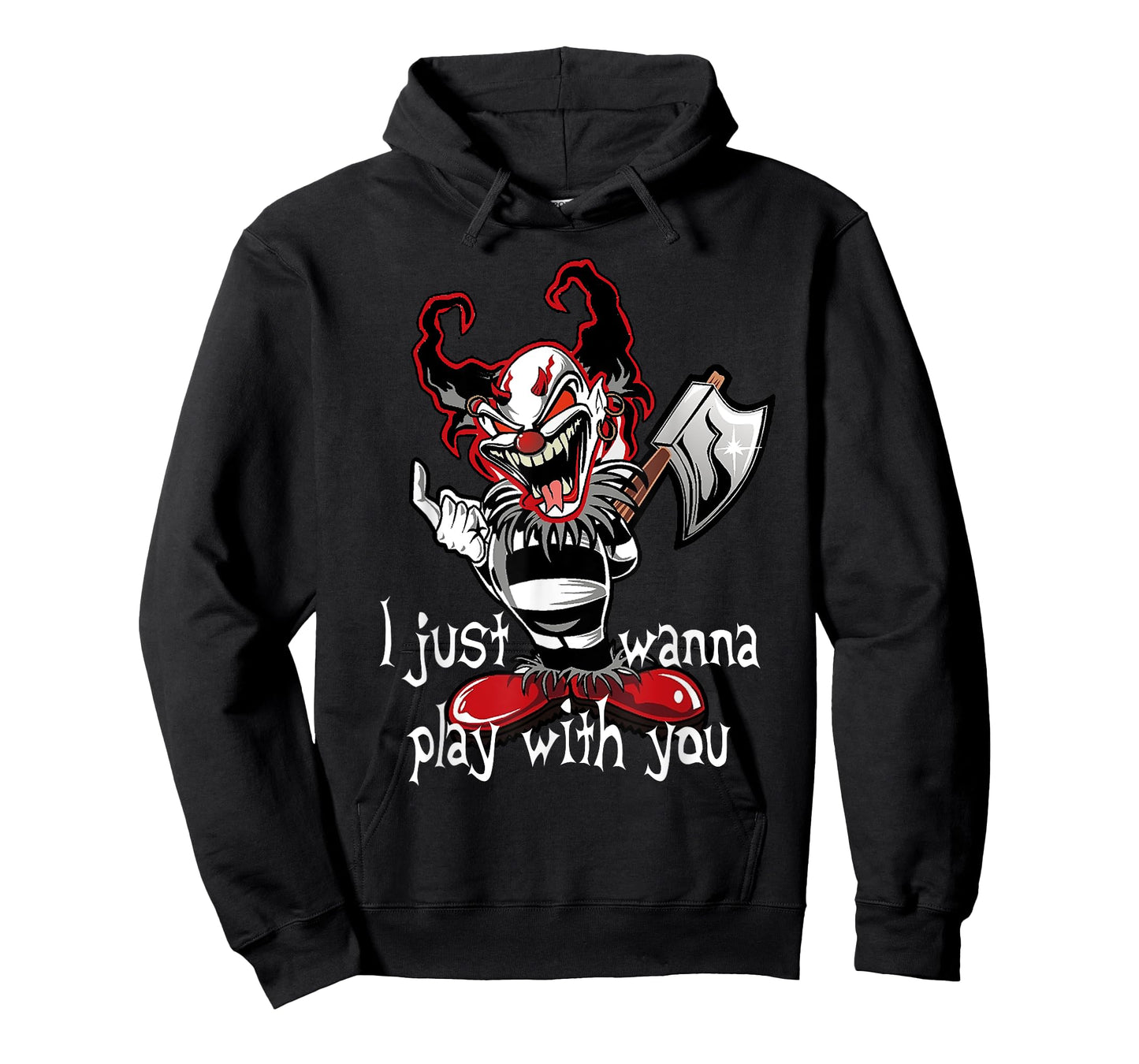Evil Clown Horror Killer I Just Wanna Play Scary Halloween T-Shirt