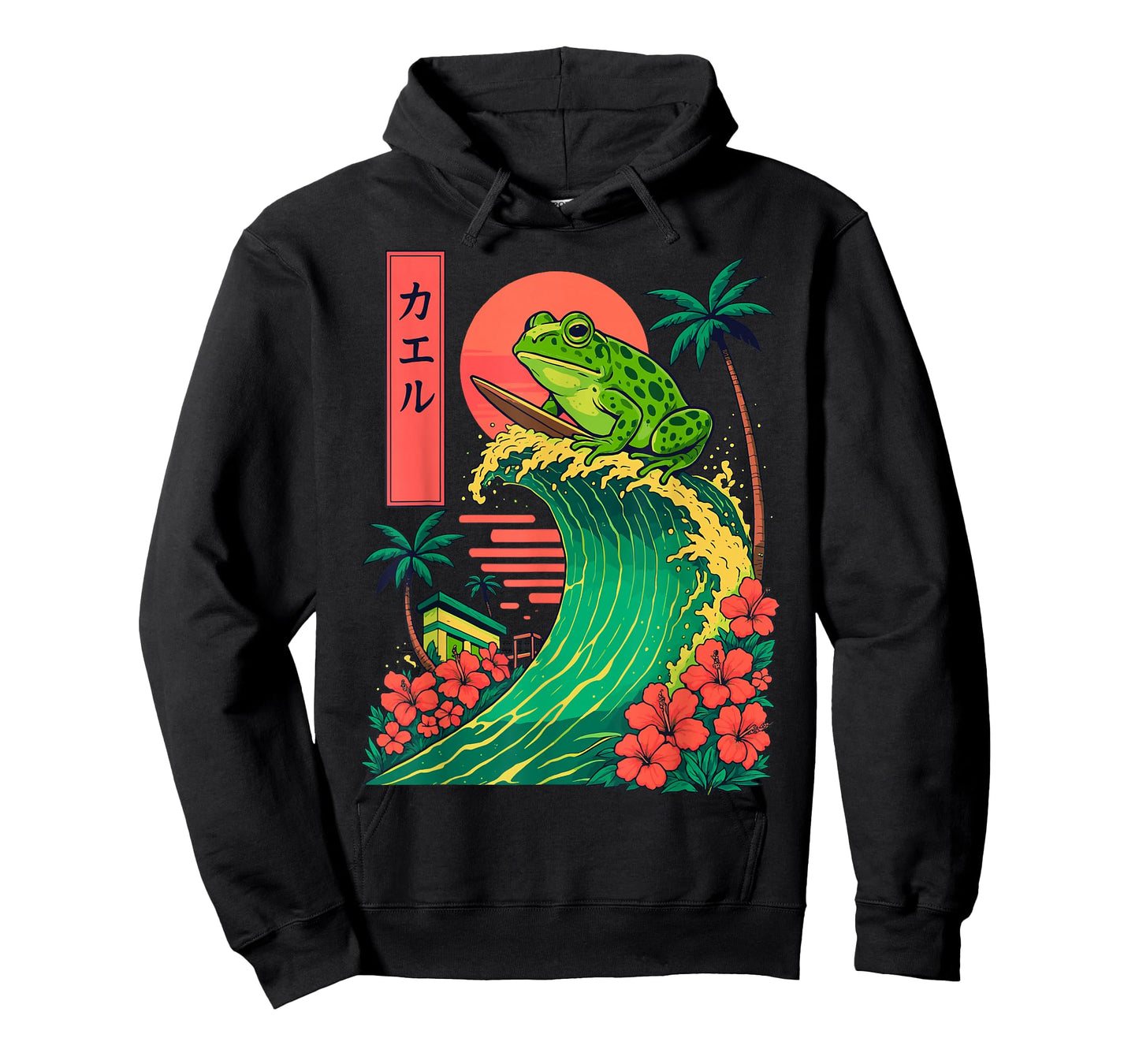 Frog Surfing Japanese T-Shirt