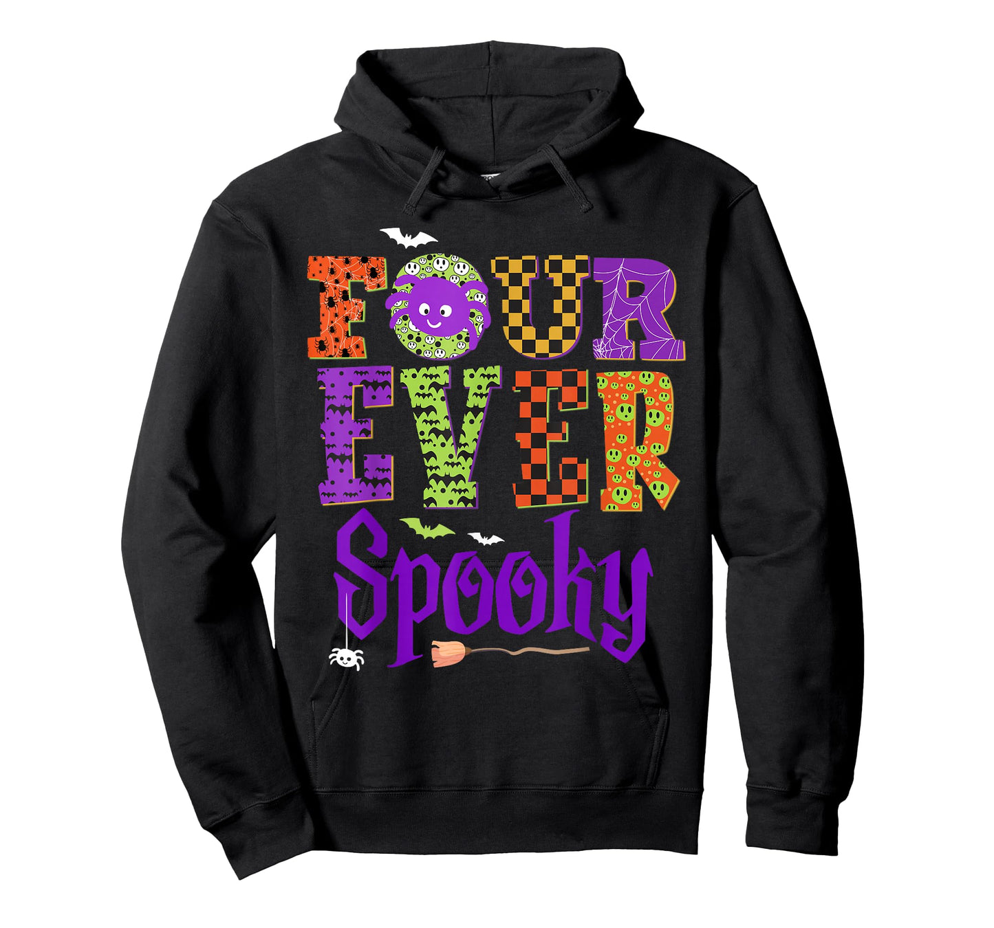 Four Ever Spooky Ghost Halloween 4th Birthday Party Kids T-Shirt