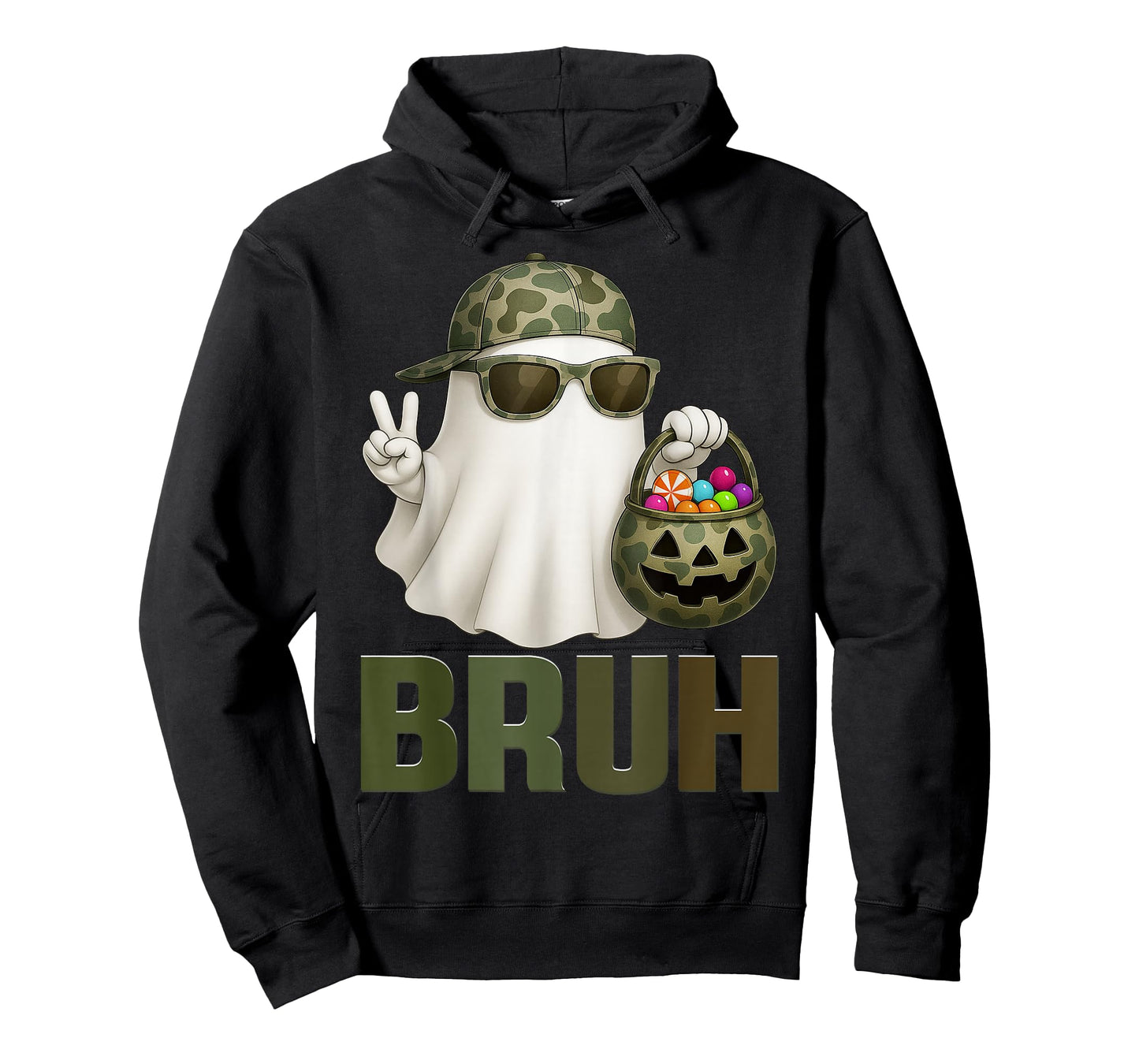 Bruh Halloween Camouflage Camo Ghost Hello Costumes Boy T-Shirt