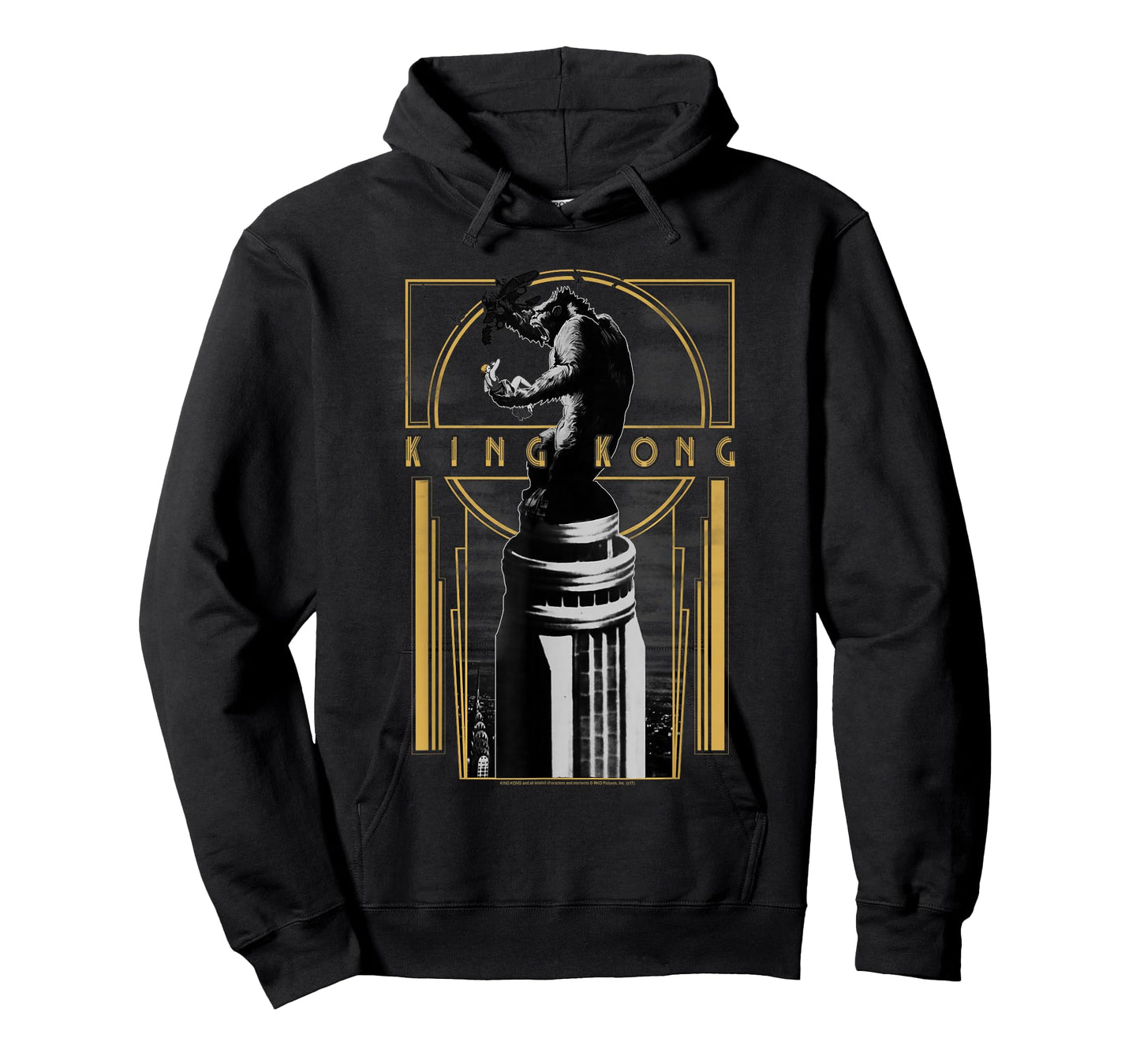 Warner Bros. King Kong Deco Grey Cotton Polyester Blend Regular Fit Crew Neck Short Sleeve T-Shirt, Small, Unisex-Adults, Women, Casual, Spring, Summer