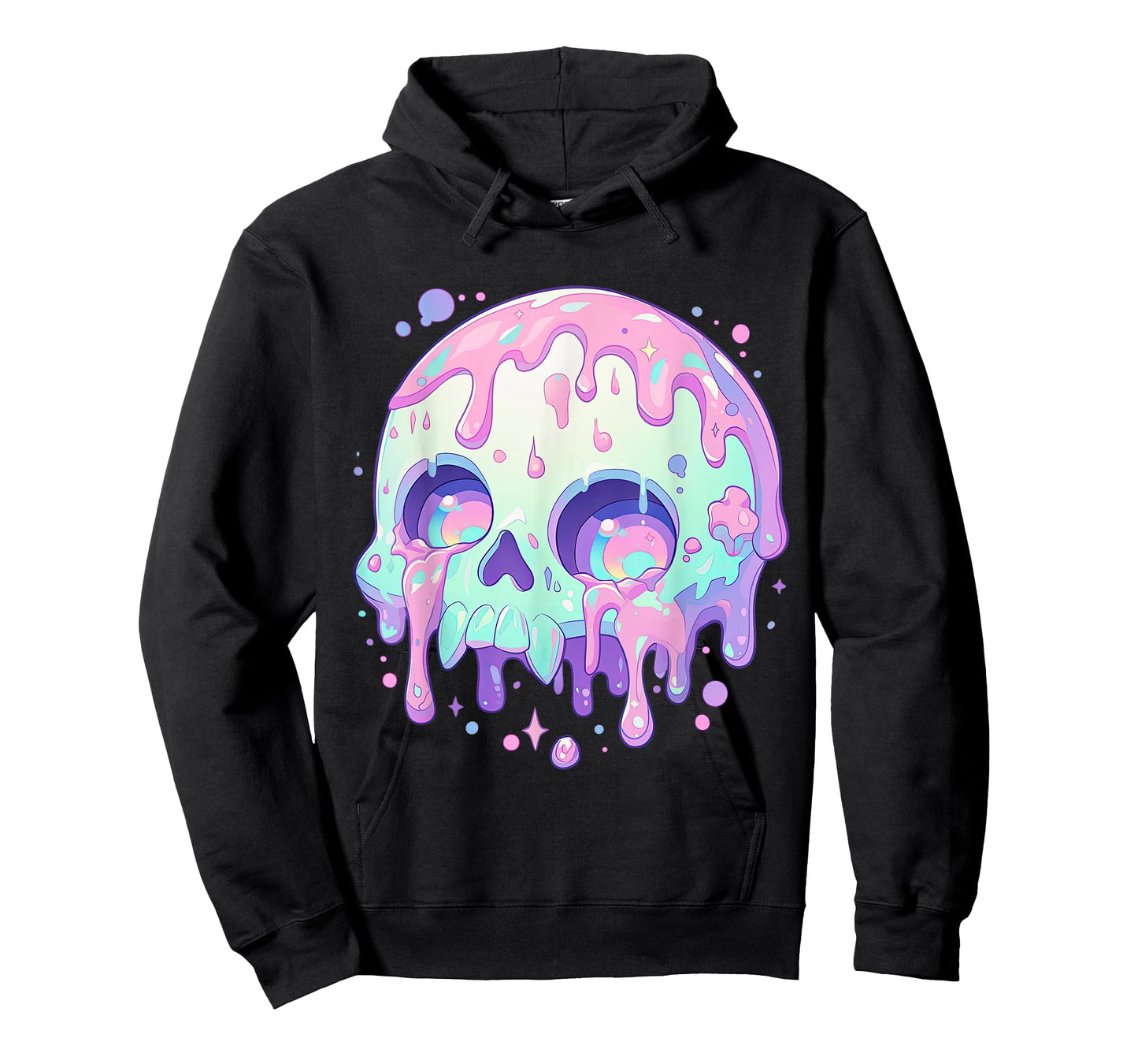 Kawaii Pastel Goth Creepy Cute Melty Colorful Skull T-Shirt