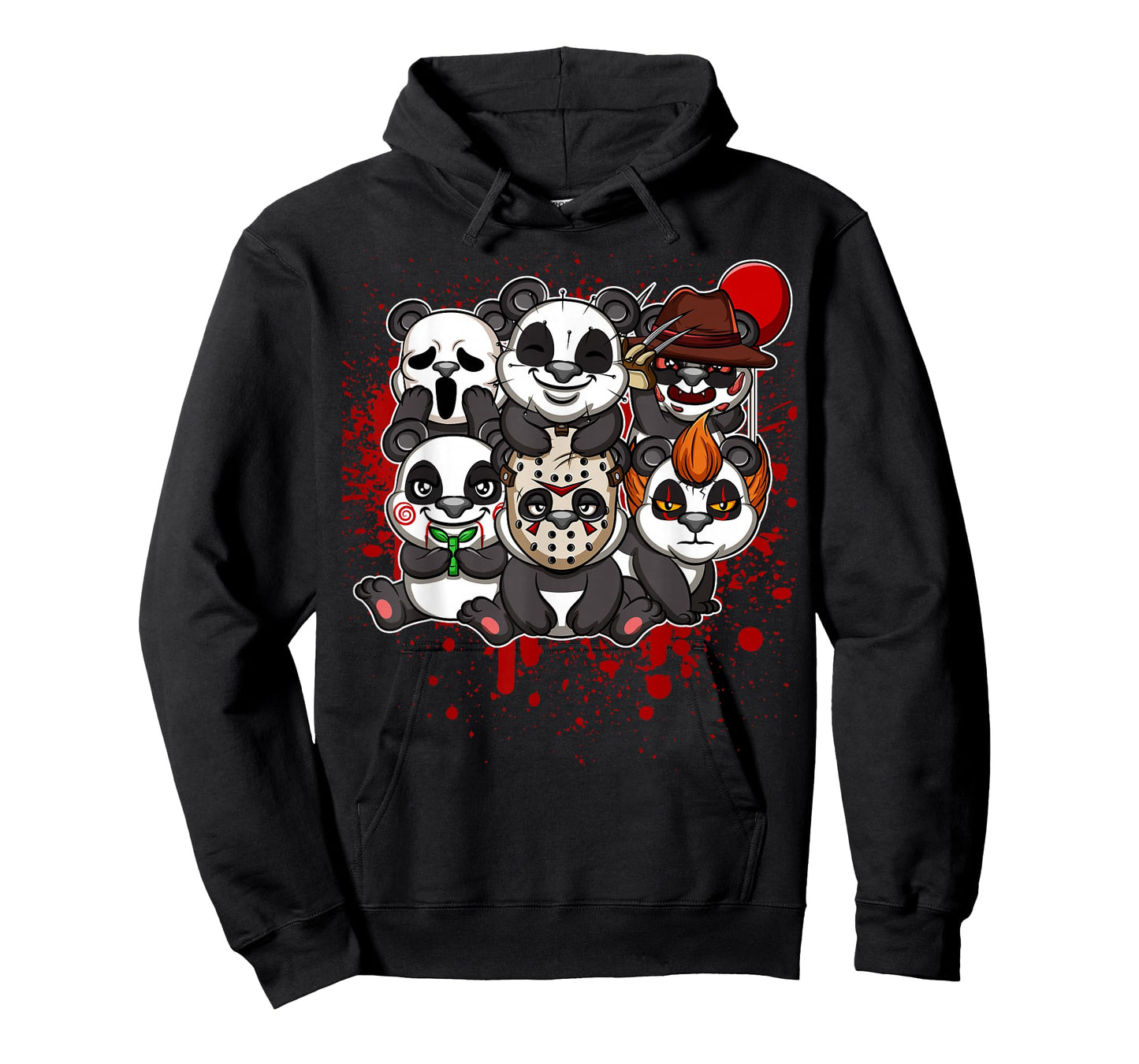 Favorite Classic Horror Movie Characters Animals - My Little Horror Crew - Halloween Pandas T-Shirt