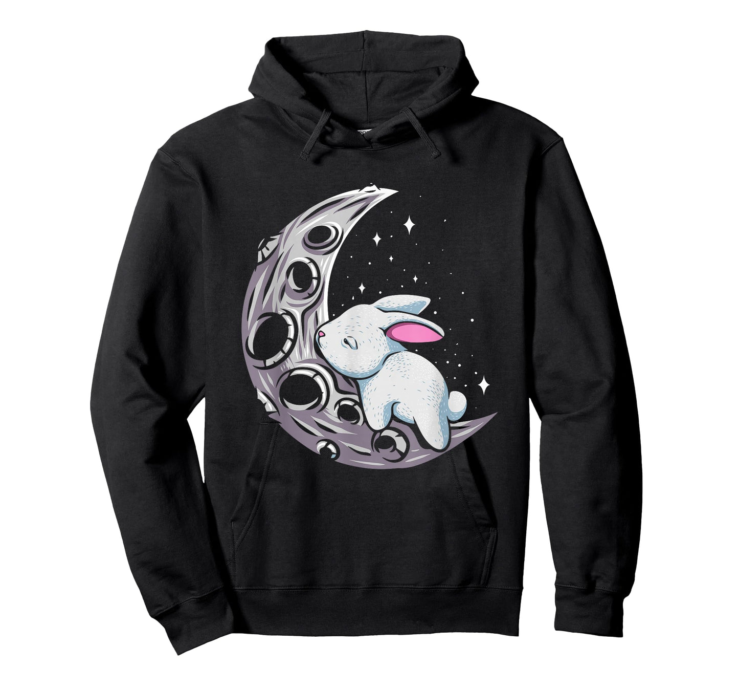 Kawaii Bunny on the Moon Cute Goth Easter Rabbit T-Shirt