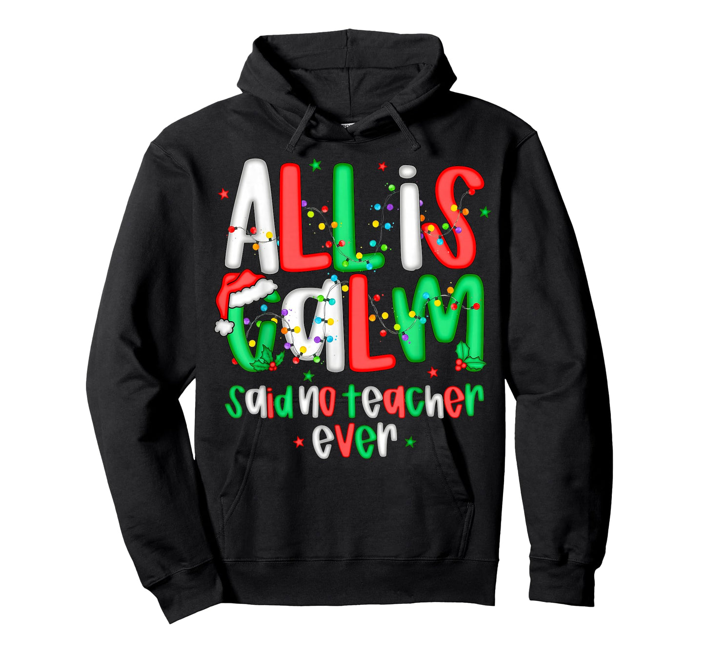All Calm Said No Teacher Funny Teacher Christmas Lights T-Shirt