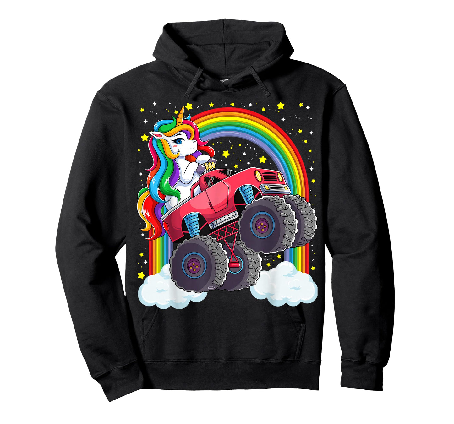 Cute Monster Truck Unicorn Magical Rainbow Kids Girls Party T-Shirt