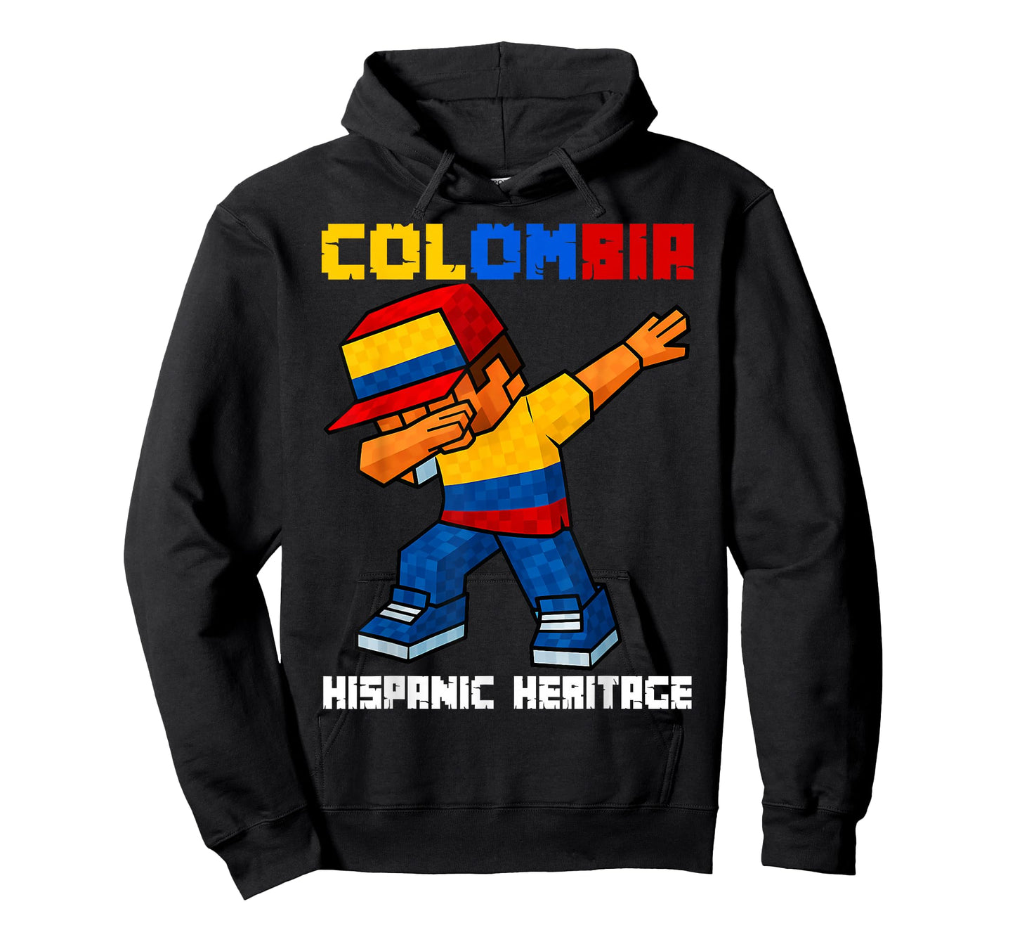 Colombia Dab Boy Game Pixel Hispanic Heritage Colombian Kids T-Shirt