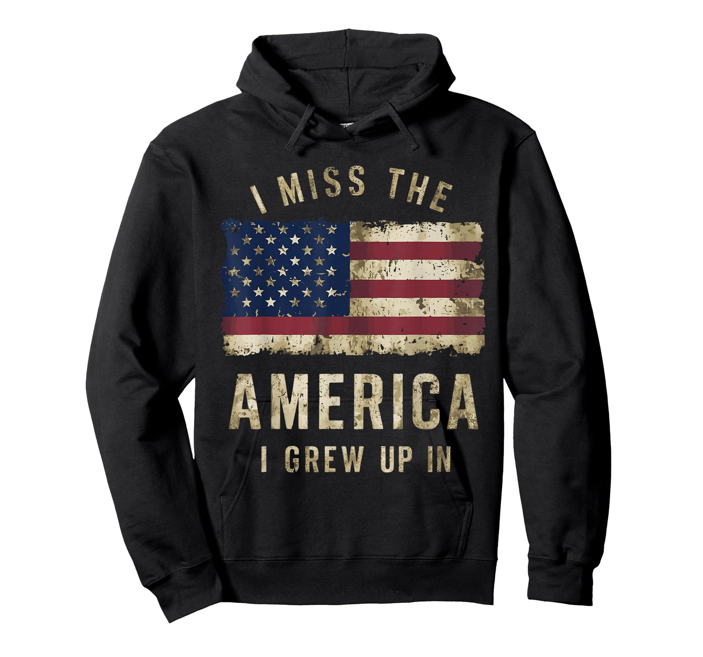 I Miss The America I Grew Up In Vintage American Flag Retro T-Shirt