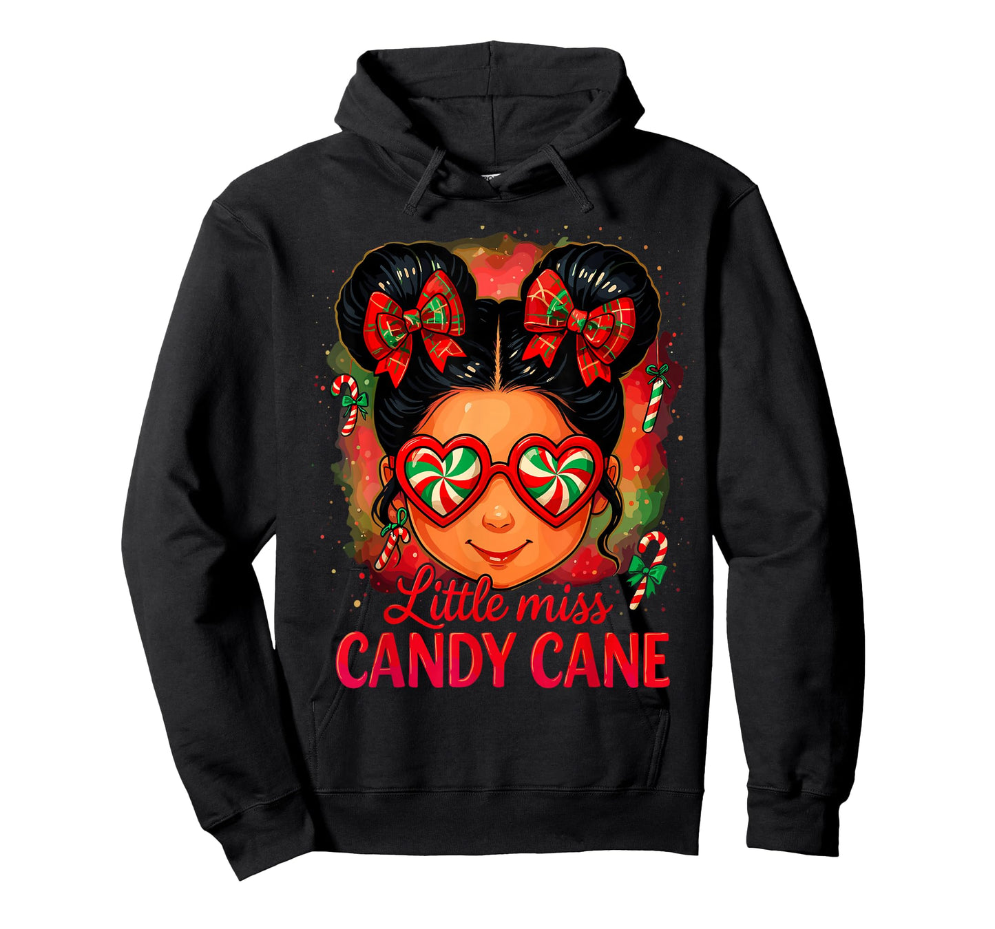 Cute Little Miss Candy Cane Shirt Women, Messy Bun Christmas T-Shirt