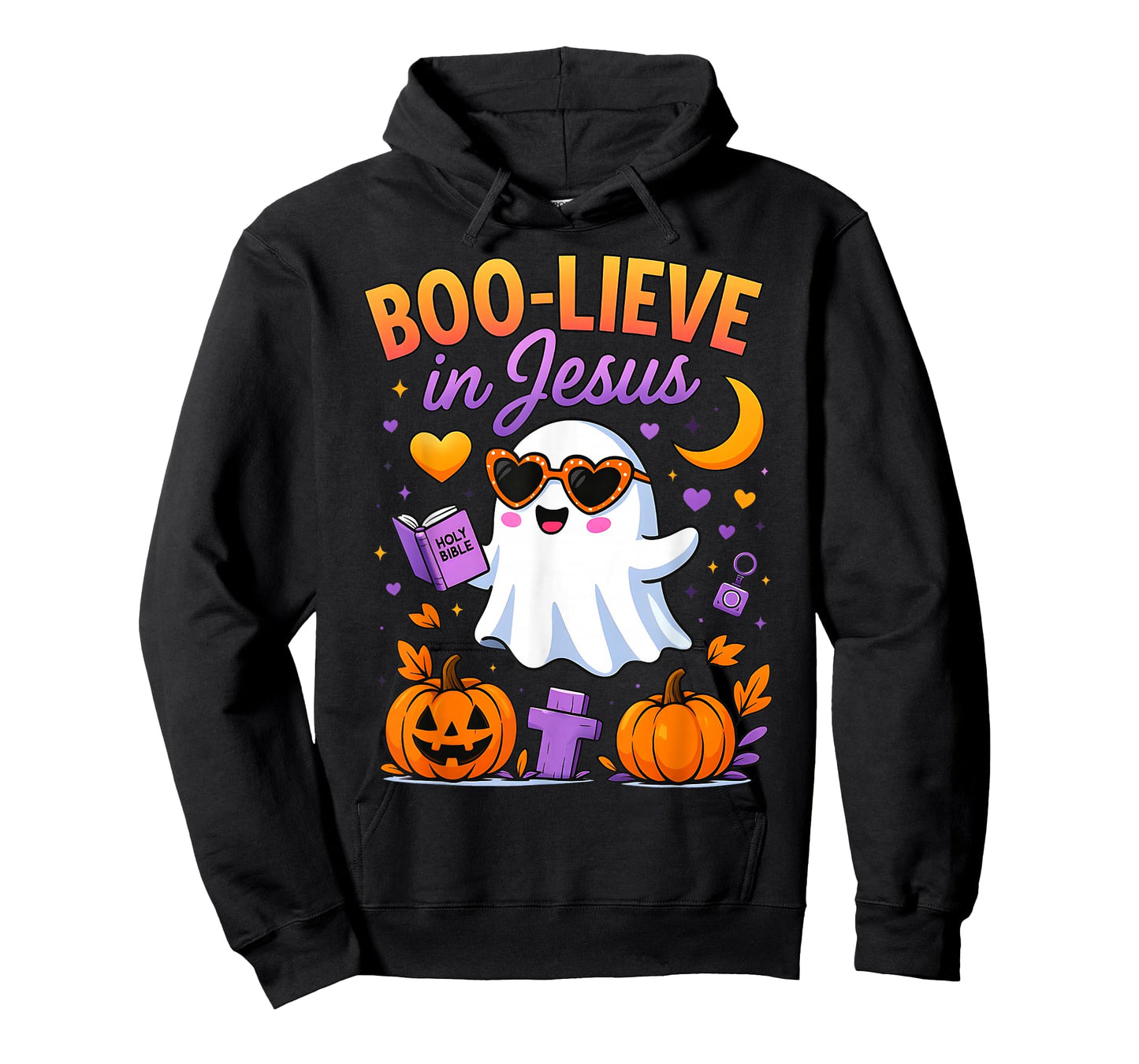 Boo-Lieve in Jesus Pastel Ghost Christian Halloween Funny T-Shirt