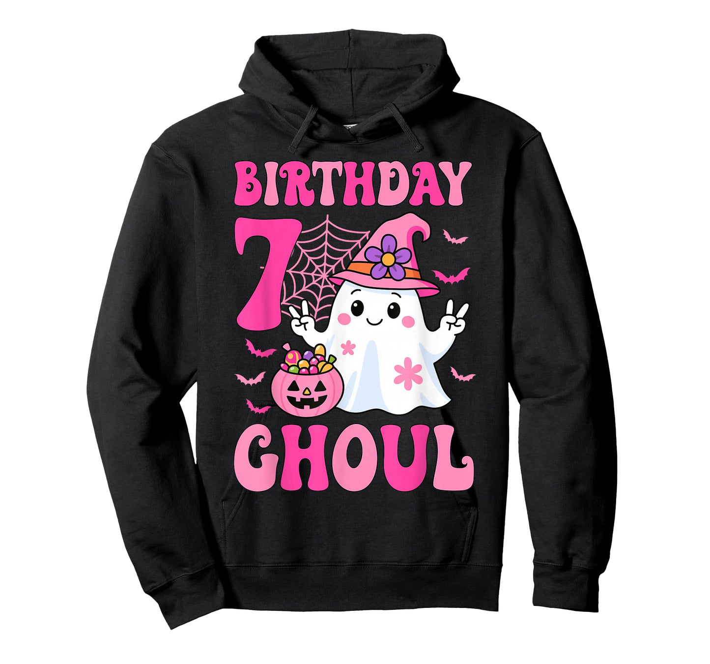 I'm 7 Years Old Girls Cute Ghost It's My 7th Birthday Ghoul T-Shirt