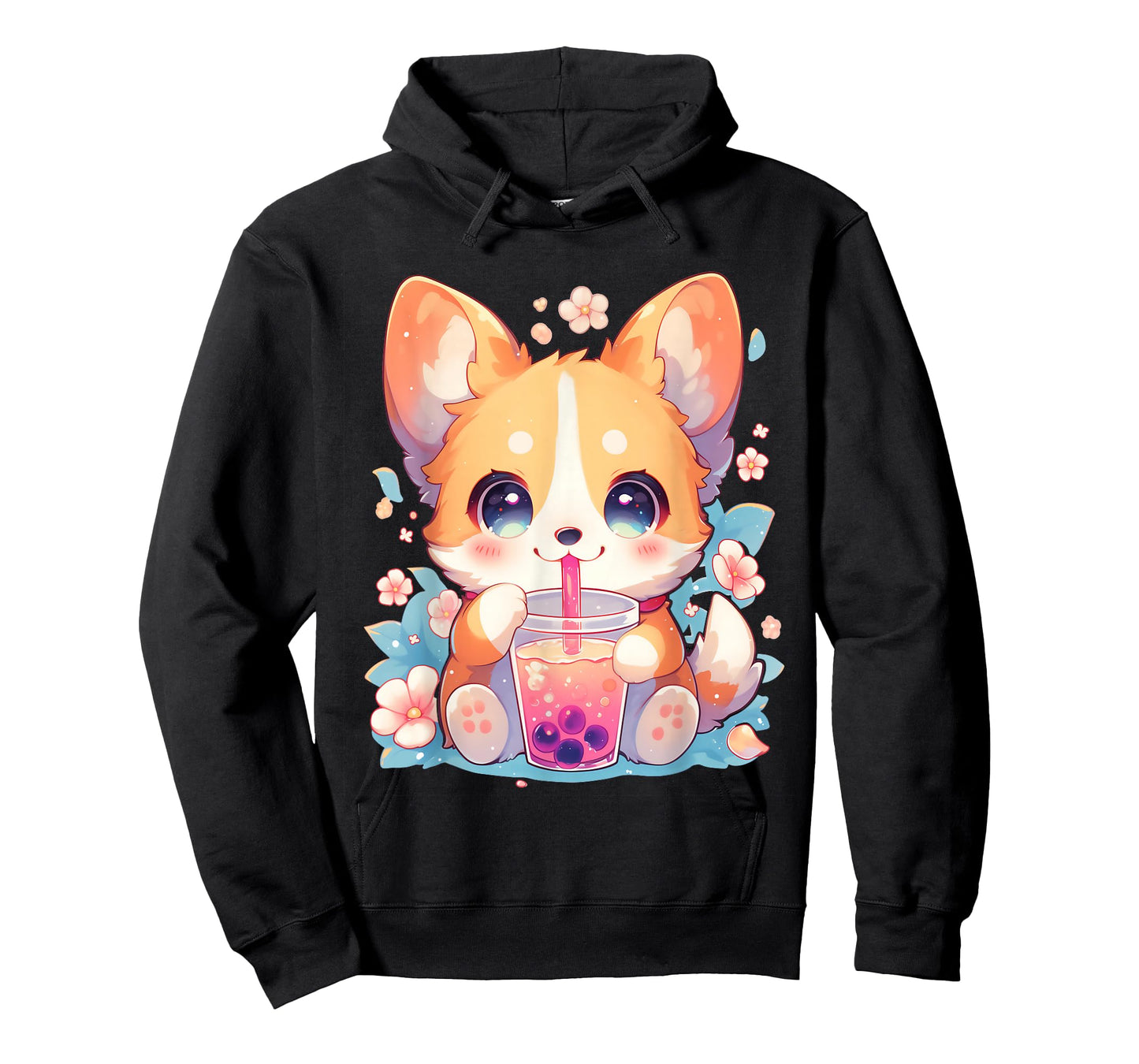 Boba Tea Bubble Tea Anime Kawaii Corgi Puppy T-Shirt