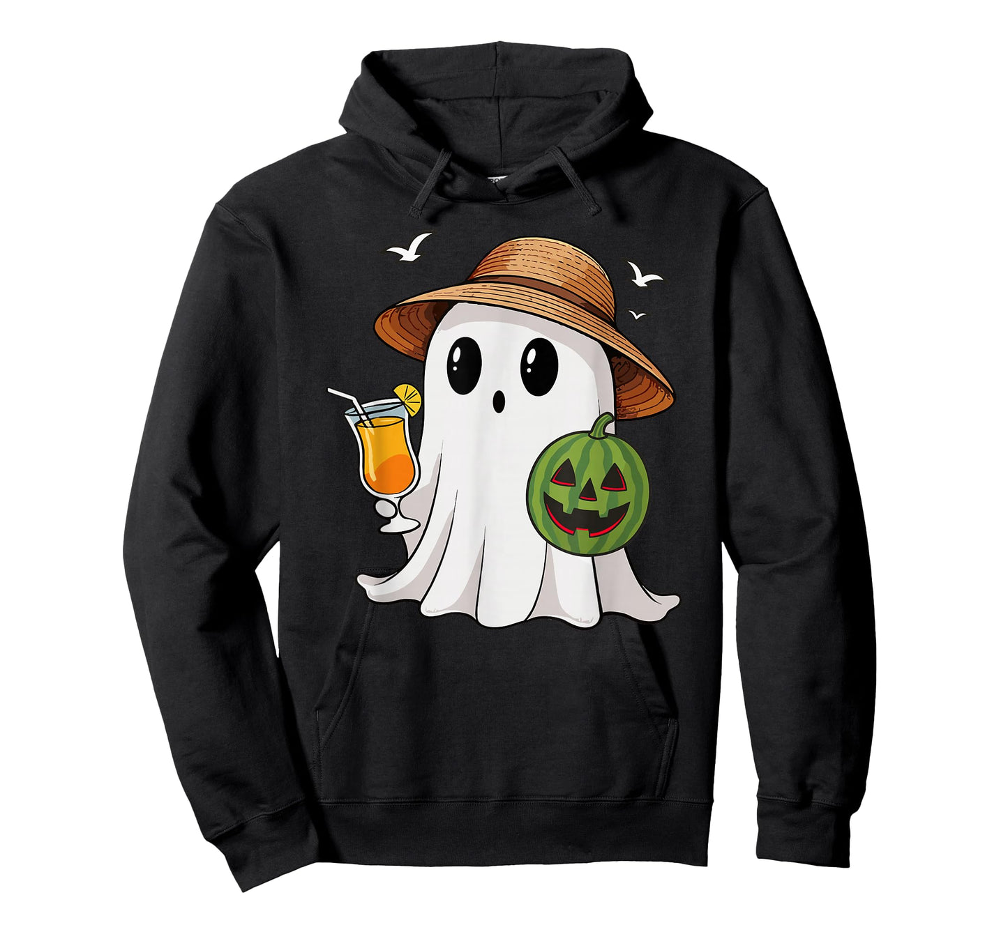 Summer Halloween in July Novelty Carved Watermelon Ghost T-Shirt