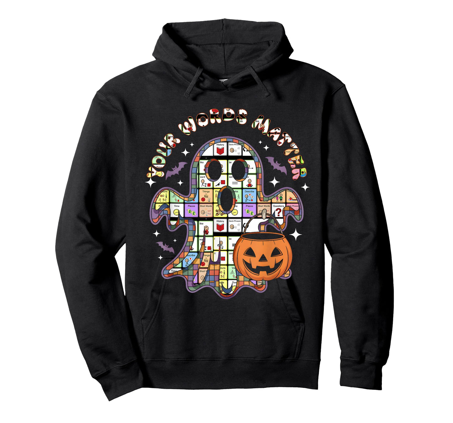 Your Word Matter SLP Speech Therapy AAC Ghost Halloween T-Shirt