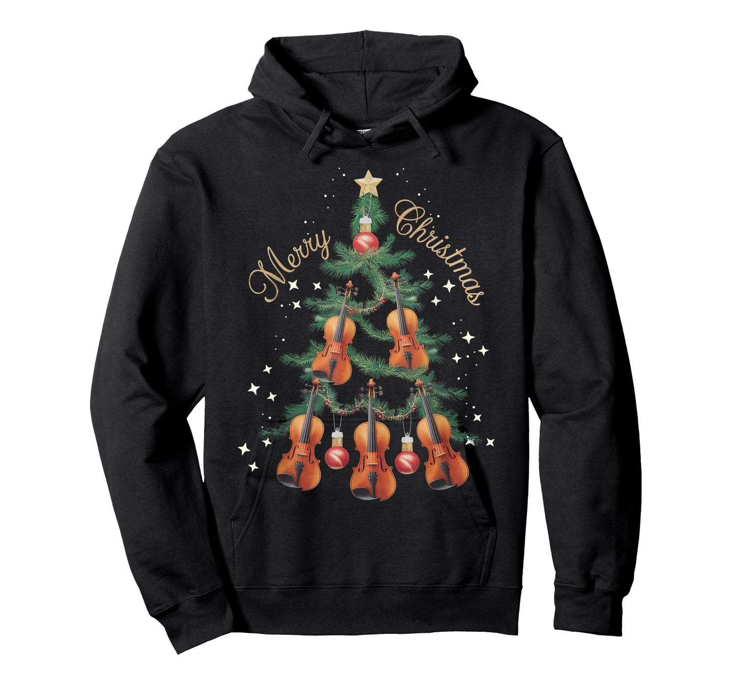 Violin Xmas Tree Violins Christmas Tree Merry Christmas T-Shirt
