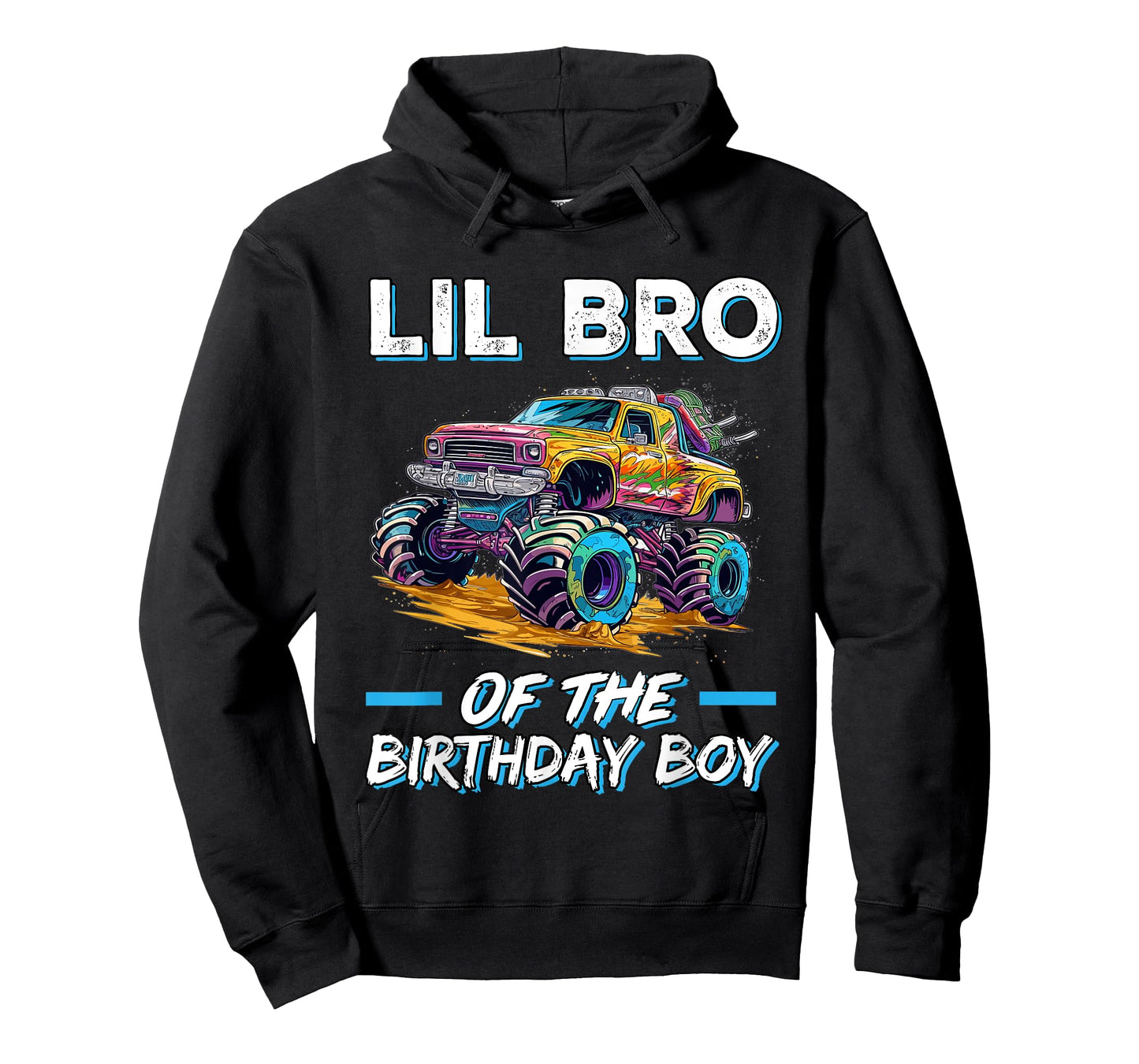 Lil Bro of the Birthday Boy Monster Truck Birthday Boy Bday T-Shirt