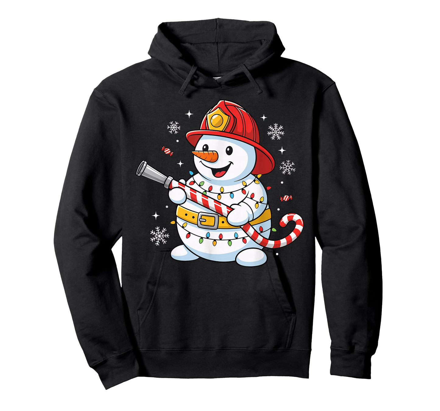 Funny Firefighter Snowman Christmas Fire Dept Men Women Kids T-Shirt
