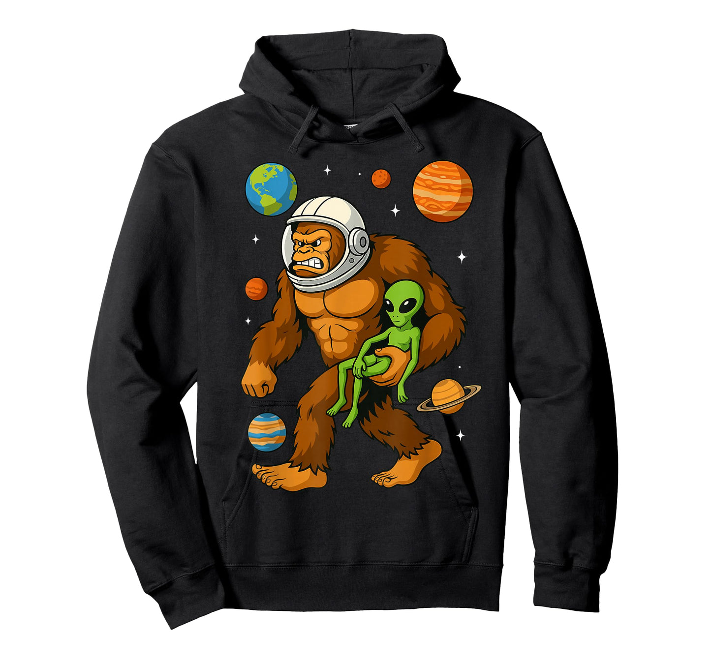 Astronaut Bigfoot Alien Space Funny UFO Space Tee T-Shirt
