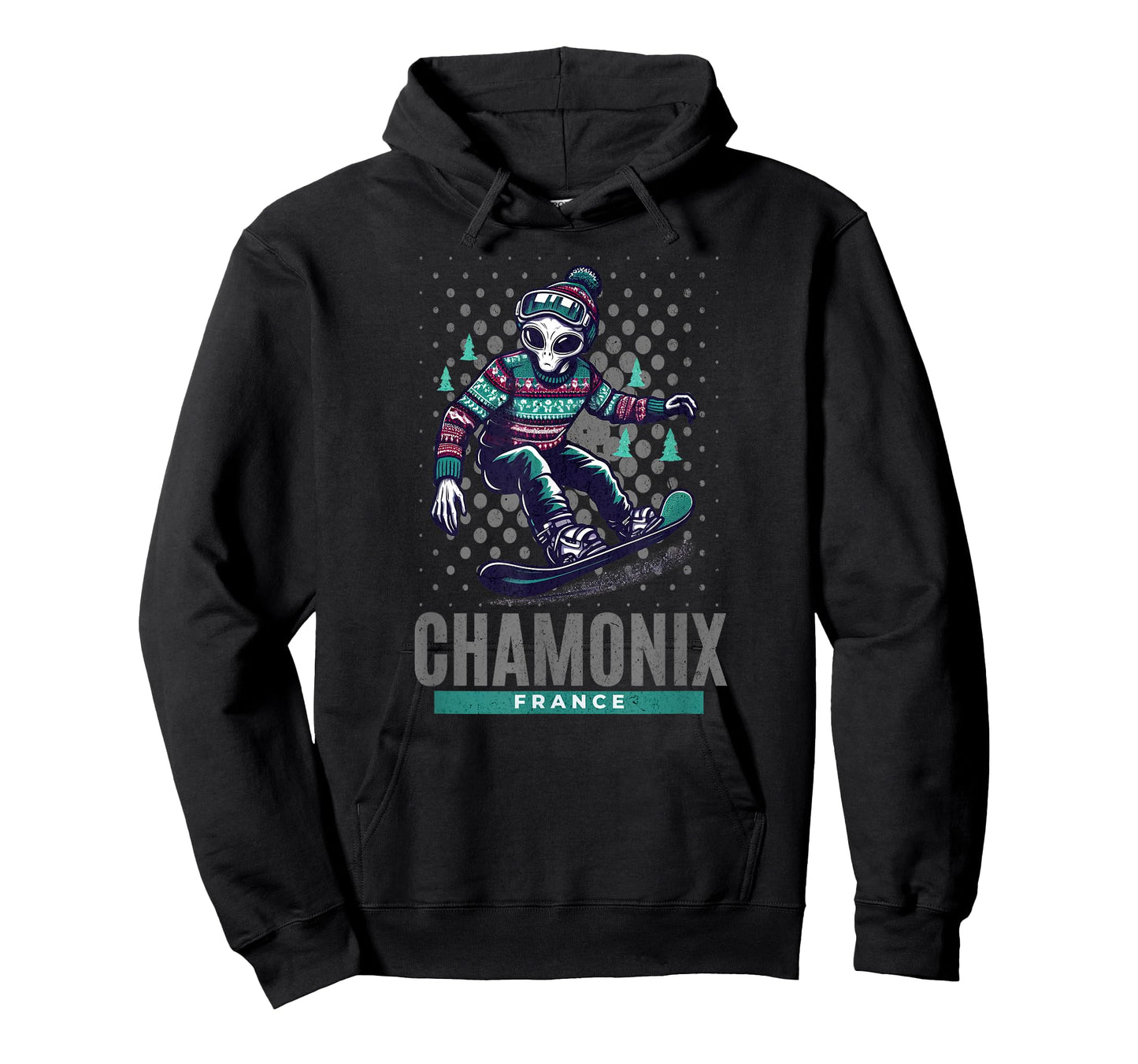 Cosmic Thrills - Alien Snowboarding in Chamonix France T-Shirt