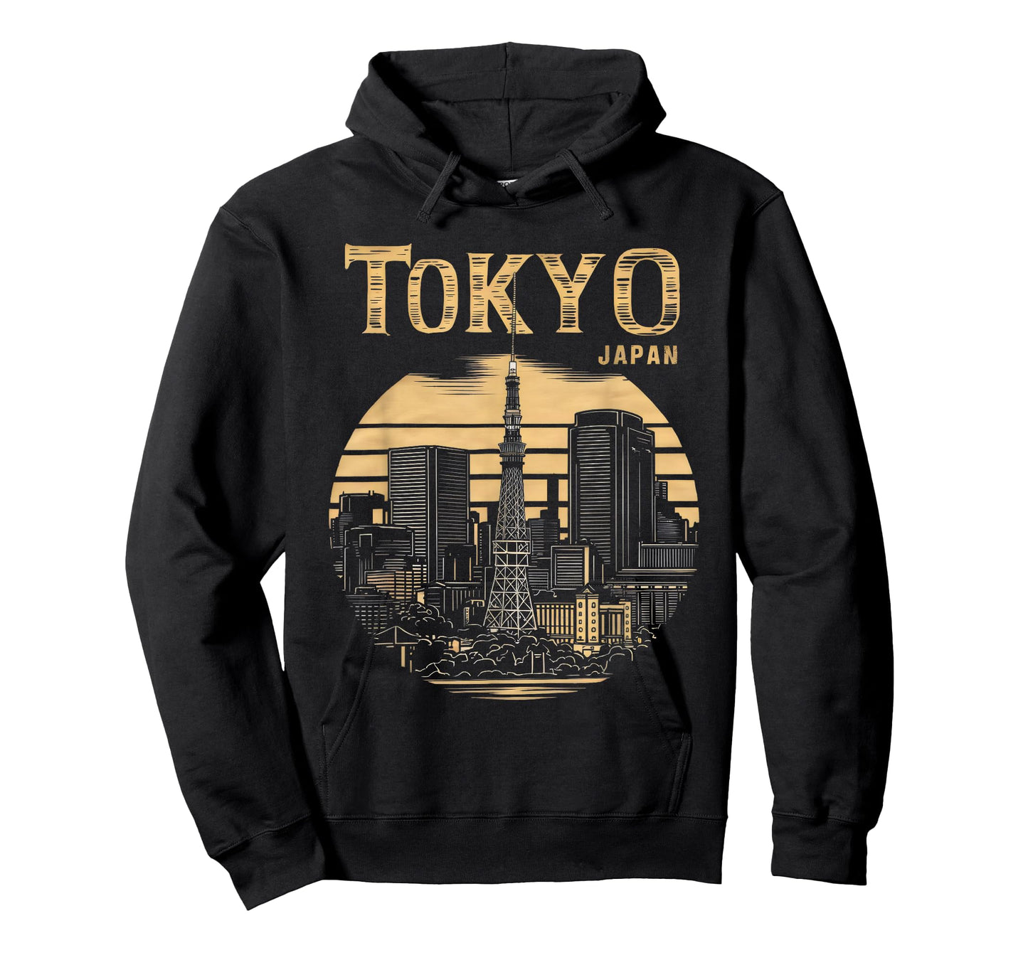 Tokyo Skyline Tower Woodblock Japanese Style Art Japan T-Shirt