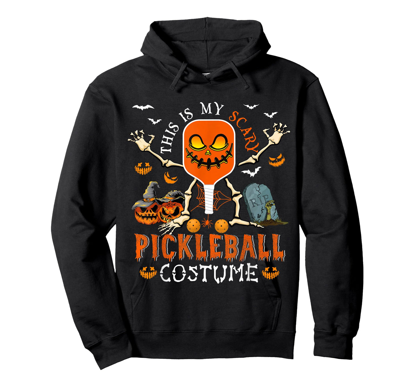 This Is My Scary Pickleball Costume Halloween Skeleton Lover T-Shirt