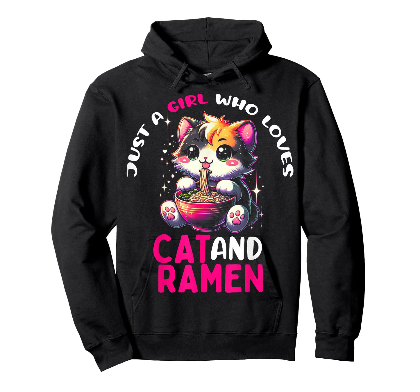 Just a Girl Who Loves Cat And Ramen Cute Cat loves Ramen T-Shirt