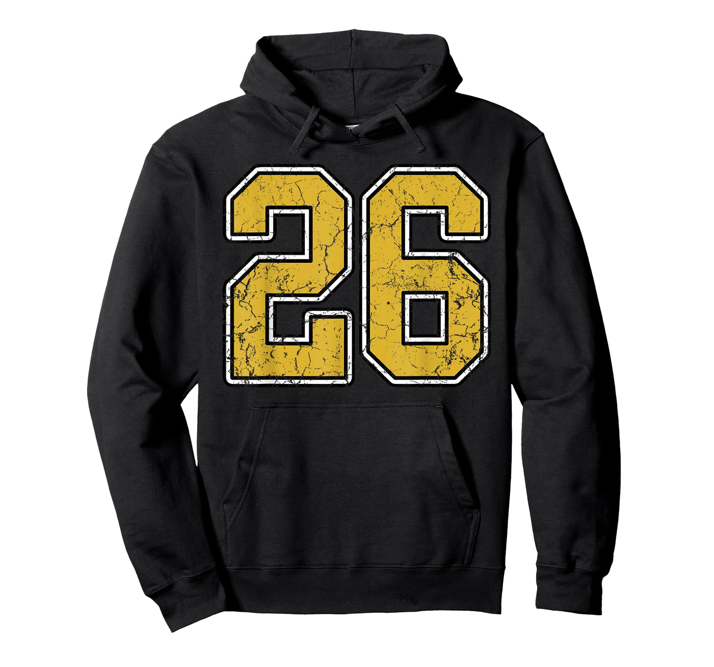 Old Gold Black White Sports Number 26 Jersey Uniform Player T-Shirt