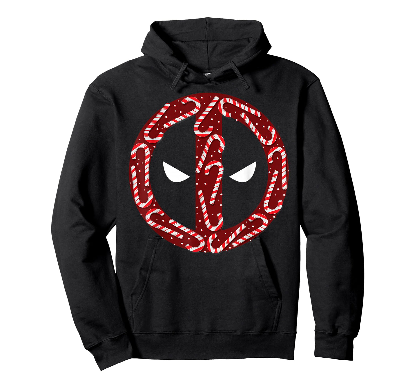 Marvel Deadpool Holiday Christmas Candy Cane Mask Icon Logo T-Shirt