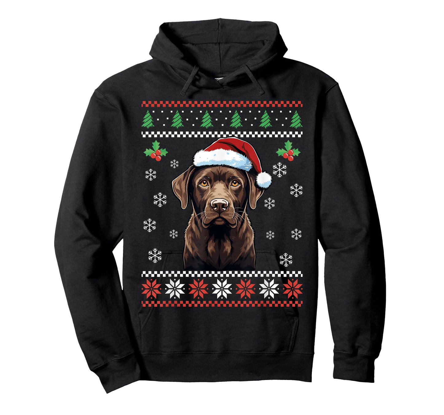 Chocolate Labrador Ugly Christmas Sweater Xmas Adults Kids T-Shirt