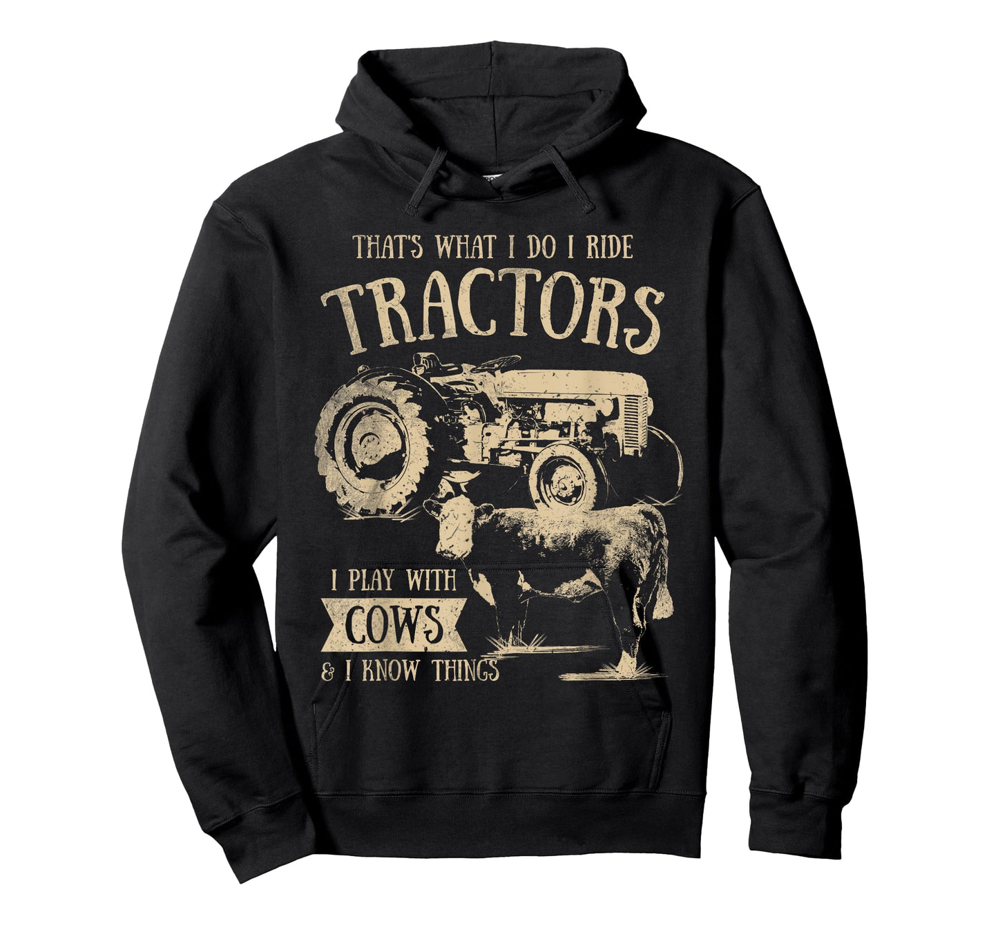 Tractor Farmer Merch Co Thats What I Do I Ride Tractors Funny Farmer Cowboy Gift T-Shirt Black Small