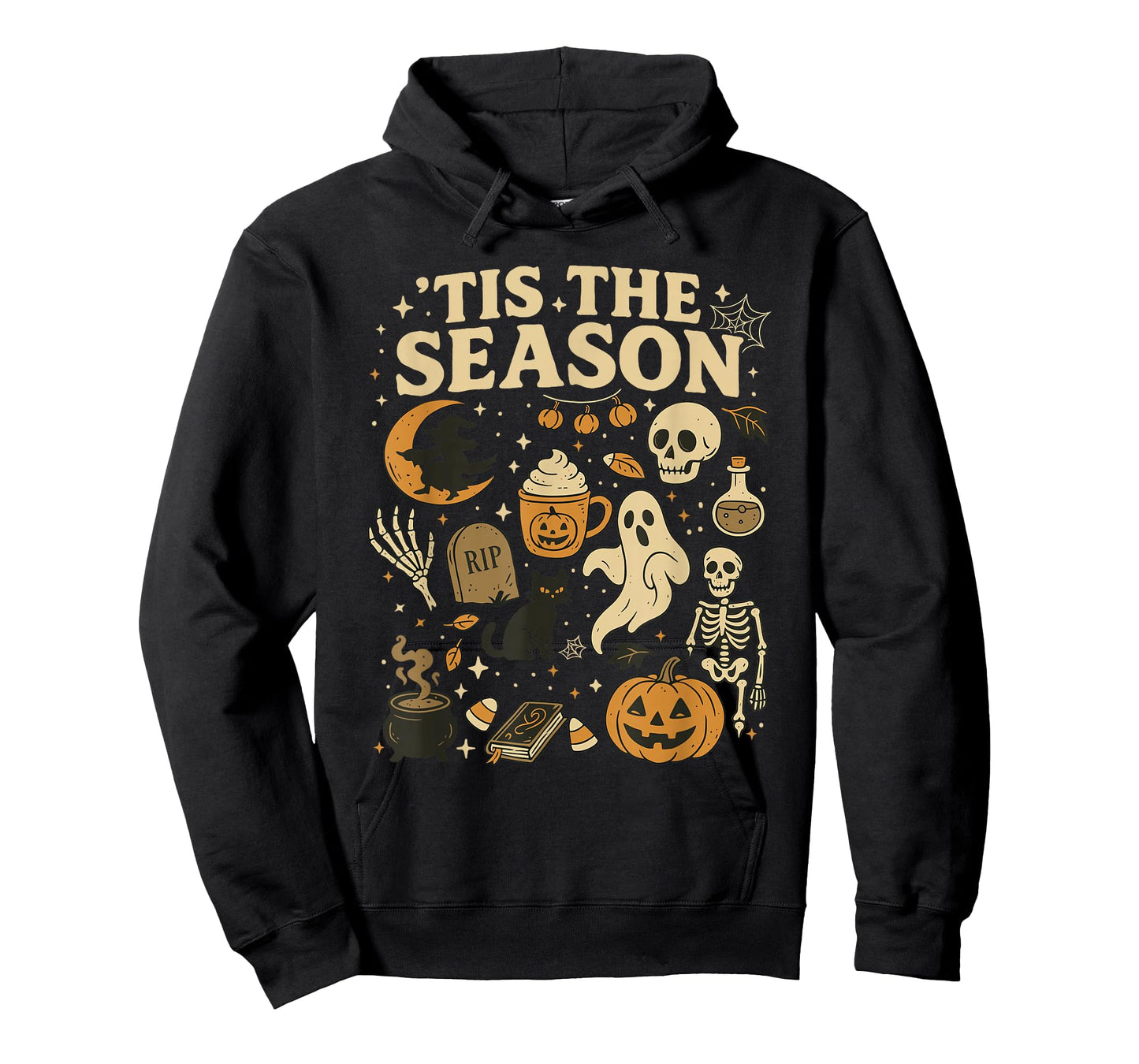 Tis The Season for Fall with Halloween Skeleton Ghost Witch T-Shirt