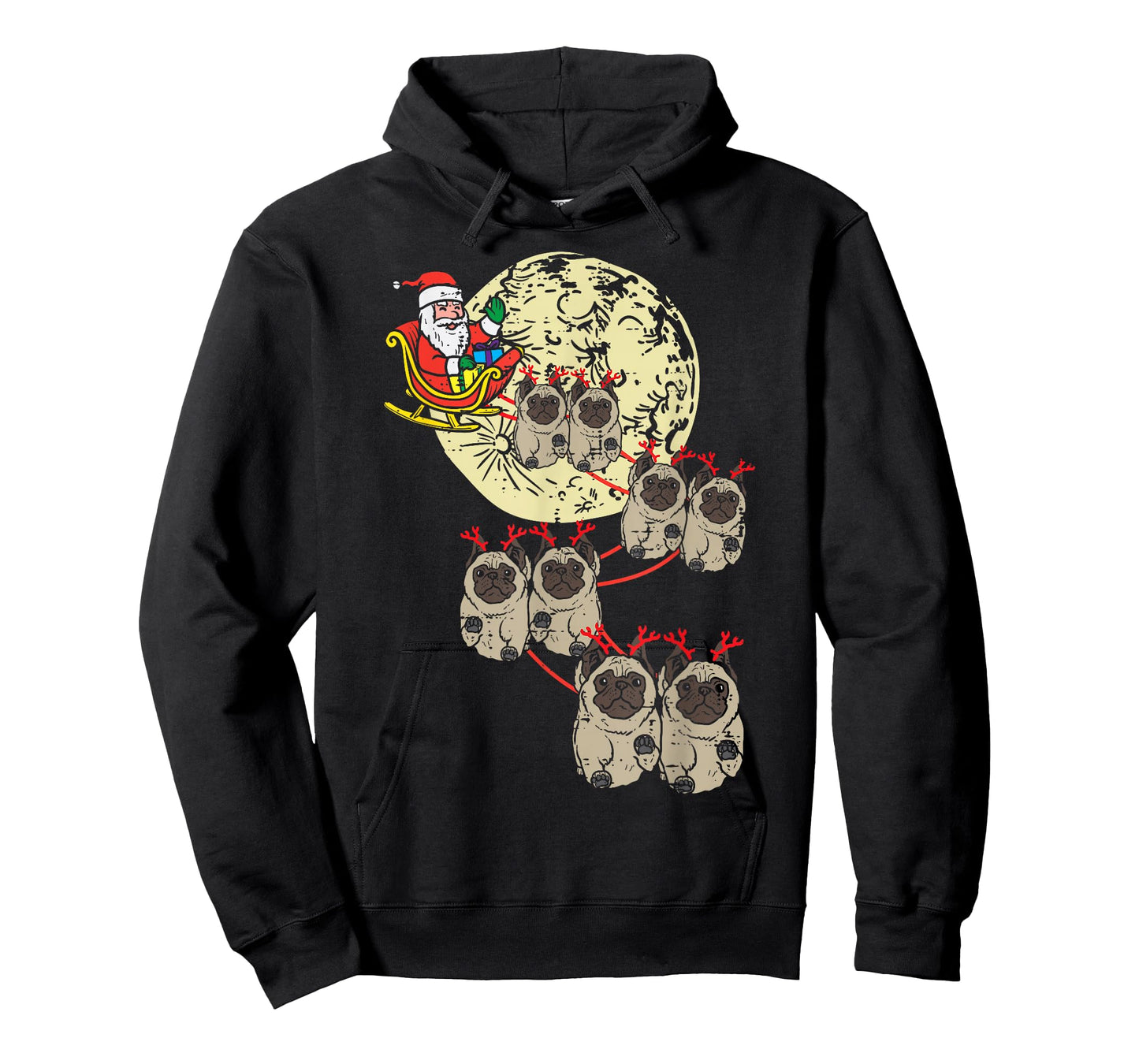 Reindeer Pug Santa Christmas Animal Pet Xmas Dog Lover PJ T-Shirt