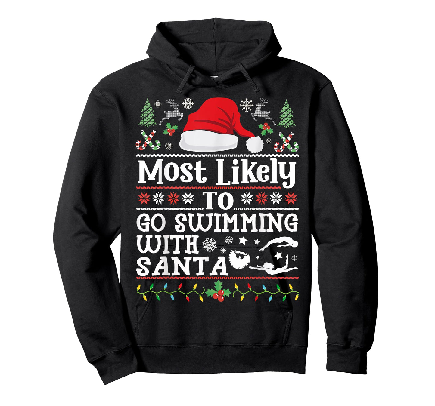 Most likely to go swimming with Santa Christmas swimmer T-Shirt